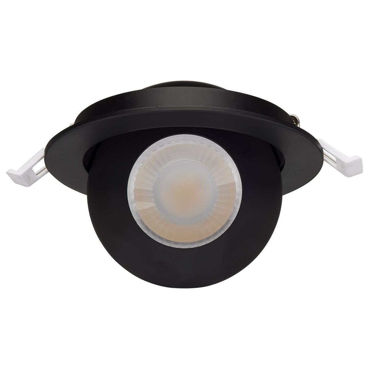 4 Inch Round Gimbal Downlight with Remote Driver, Round, 9 Watt, 750 Lumens, Selectable CCT, 2700K to 5000K, Black Finish