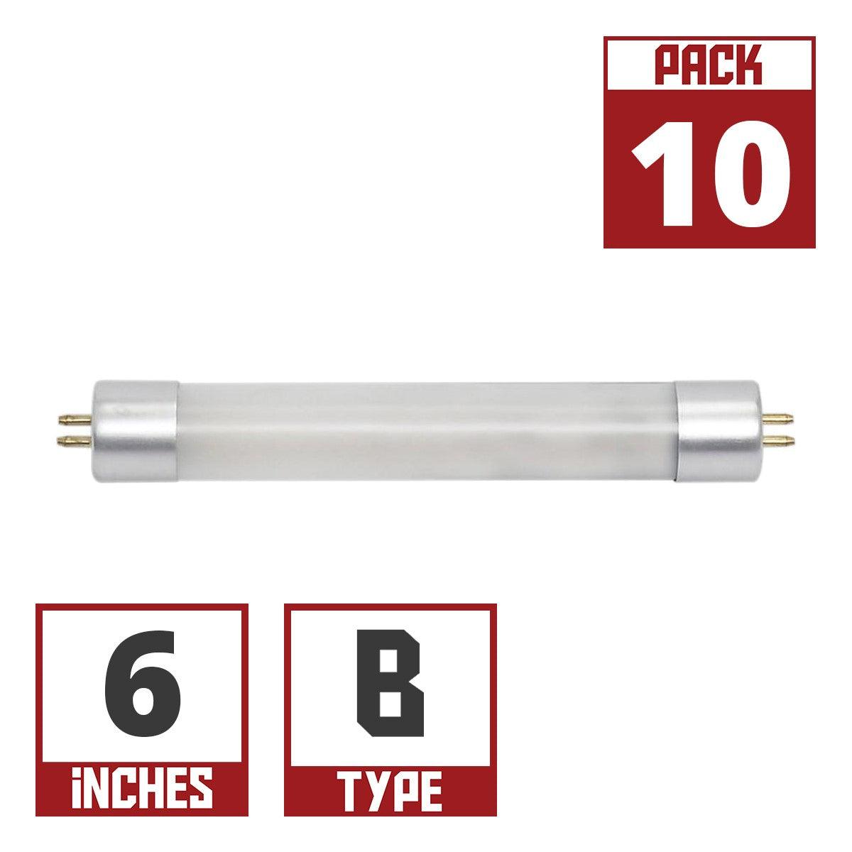 6 Inch LED mini T5 Tube, 2 Watt, 150 Lumens, 6500K, F4T5 Replacement, Ballast Bypass Double End, G5 Base (Case Of 10) - Bees Lighting