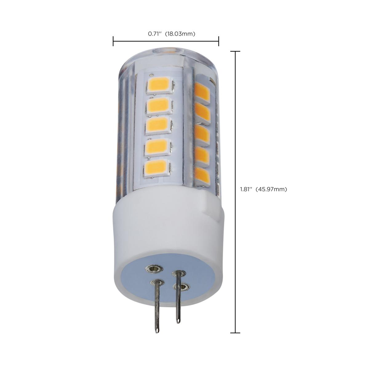 T6 Mini LED Bulb, 4.5 Watts, 430 Lumens, 3000K, G4 Base, Clear Finish, 12V - Bees Lighting