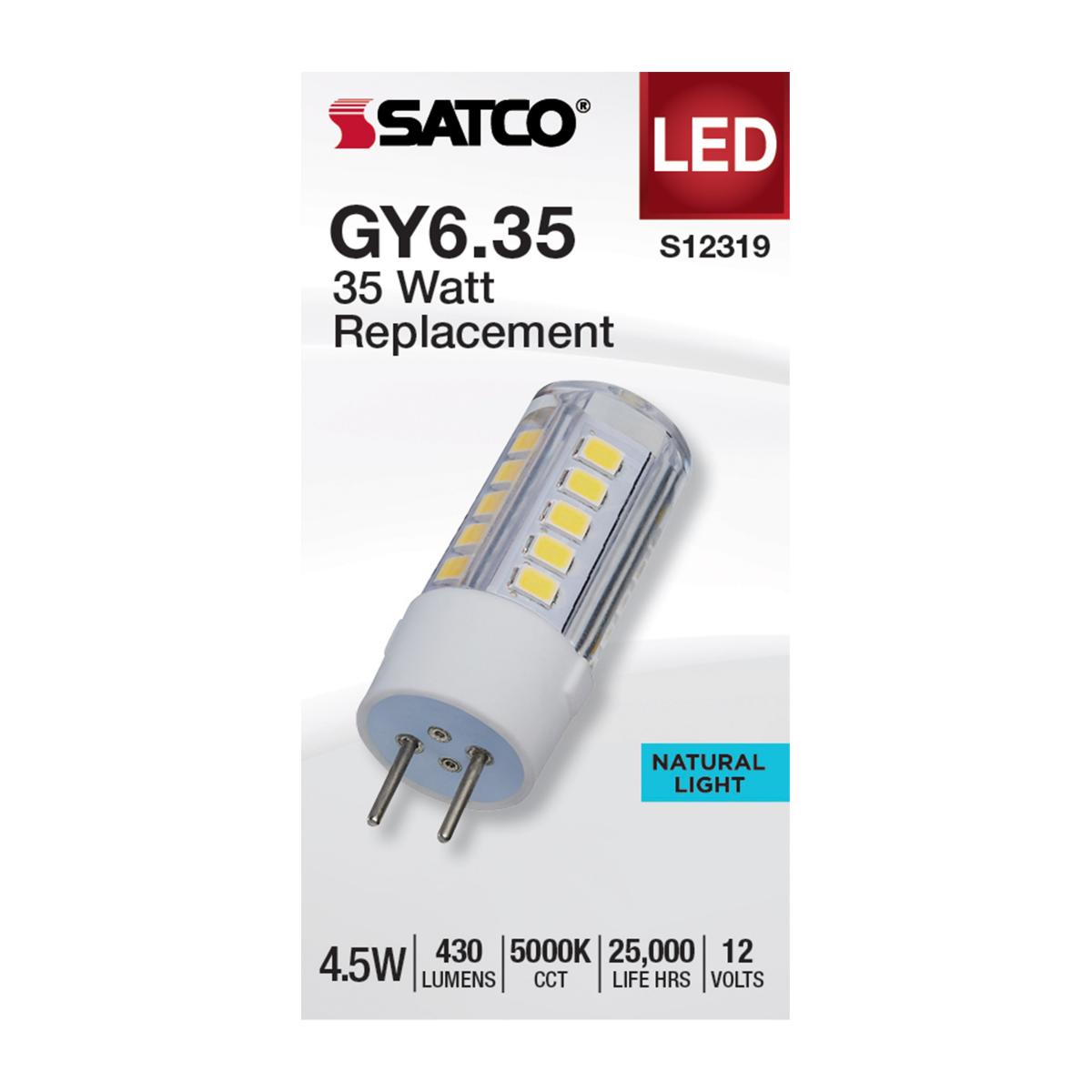 T6 Mini LED Bulb, 4.5 Watts, 430 Lumens, 5000K, GY6.35 Base, Clear Finish, 12V - Bees Lighting