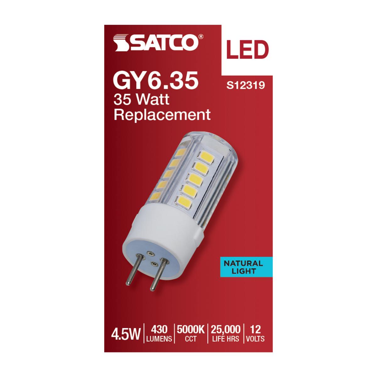 T6 Mini LED Bulb, 4.5 Watts, 430 Lumens, 5000K, GY6.35 Base, Clear Finish, 12V - Bees Lighting