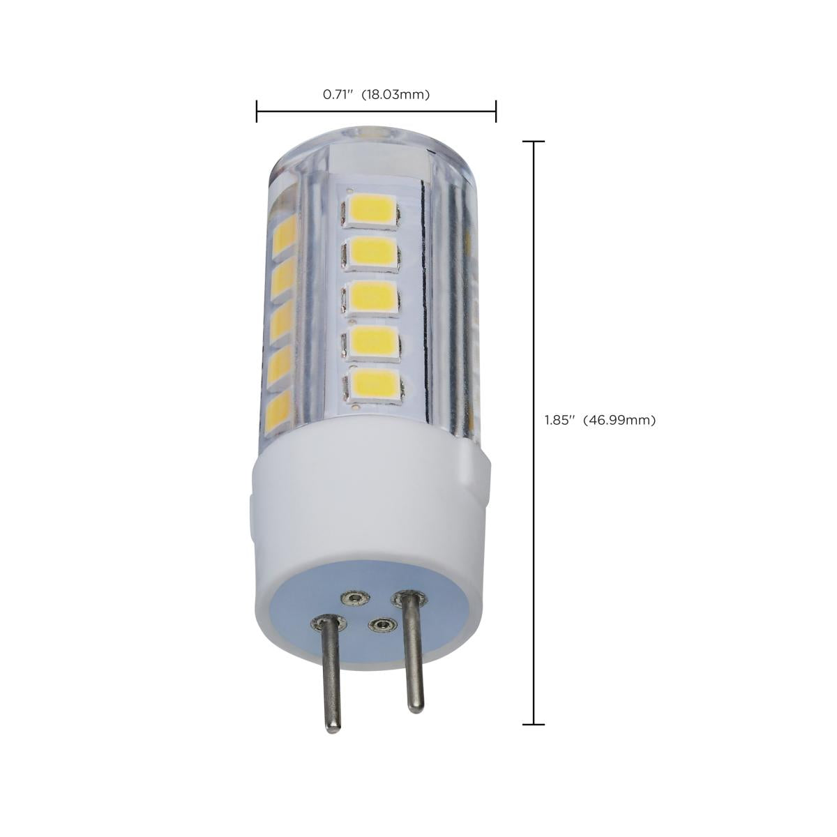 T6 Mini LED Bulb, 4.5 Watts, 430 Lumens, 5000K, GY6.35 Base, Clear Finish, 12V - Bees Lighting