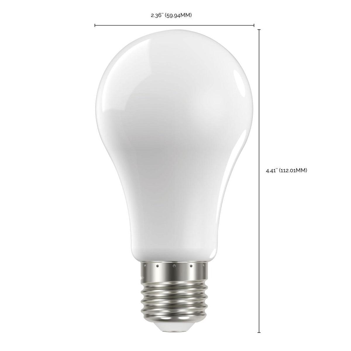 A19 LED Bulb, 100W Equivalent, 14 Watt, 1500 Lumens, 2700K, E26 Medium Base, Frosted Finish, Pack Of 4 - Bees Lighting