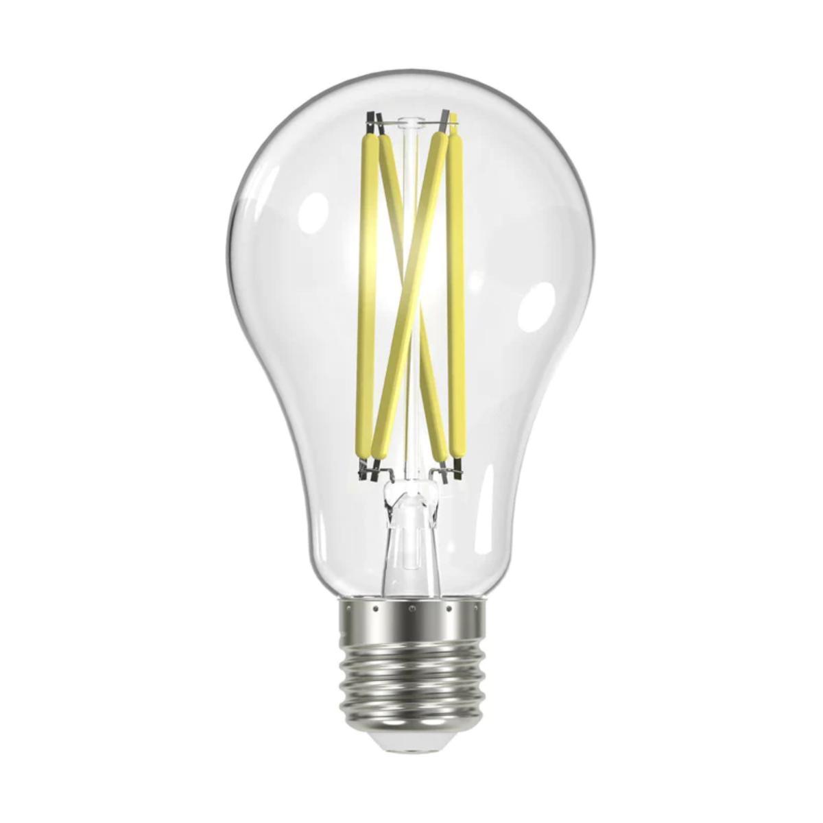A19 Filament LED Bulb, 100W Equivalent, 13 Watt, 1500 Lumens, 3000K, E26 Medium Base, Clear Finish, Pack Of 4