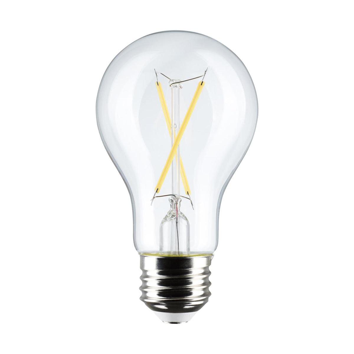 A19 Filament LED Bulb, 5 Watt, 450 Lumens, 2700K, E26 Medium Base, Clear Finish, Pack Of 4 - Bees Lighting