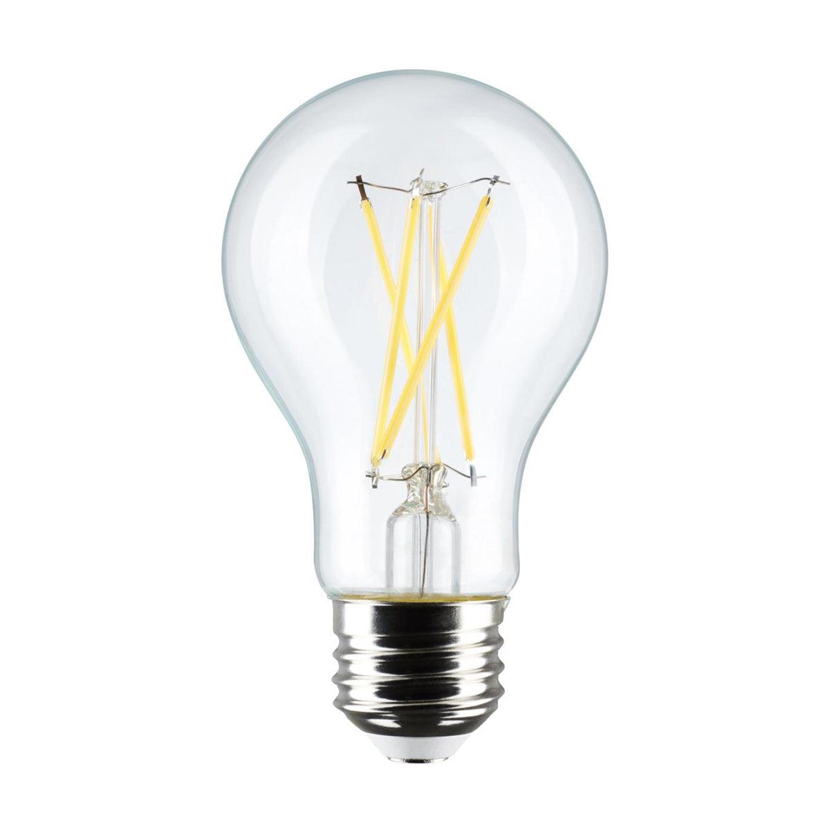A19 Filament LED Bulb, 100W Equivalent, 8 Watt, 800 Lumens, 2700K, E26 Medium Base, Clear Finish, Pack Of 4