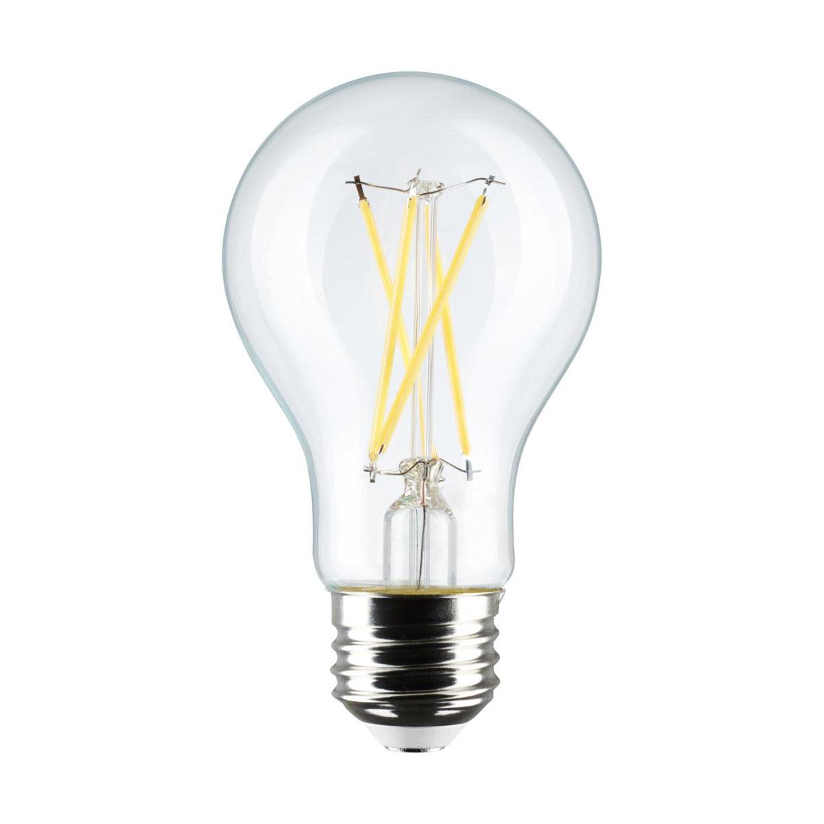 A19 Filament LED Bulb, 100W Equivalent, 8 Watt, 800 Lumens, 4000K, E26 Medium Base, Clear Finish, Pack Of 4