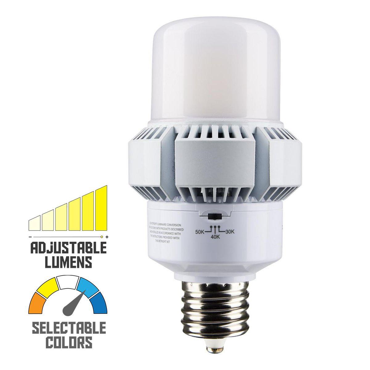 Retrofit LED Corn Bulb, 65W, 8450 Lumens, Selectable CCT, 30K/40K/50K, E26 Base, 120-277V - Bees Lighting