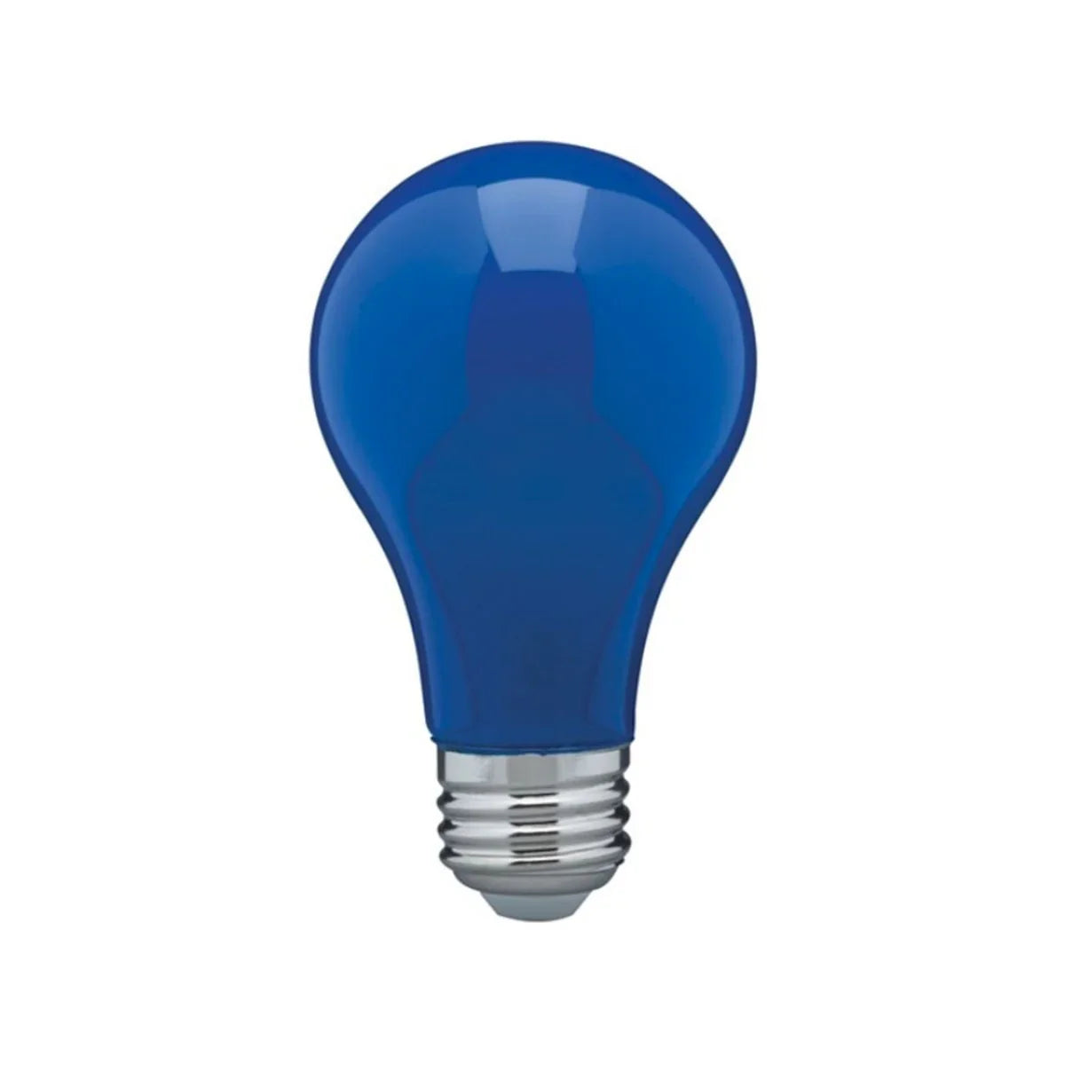 A19 LED Bulb, 8 Watts, E26 Medium Base, Ceramic Blue Finish, 120V - Bees Lighting