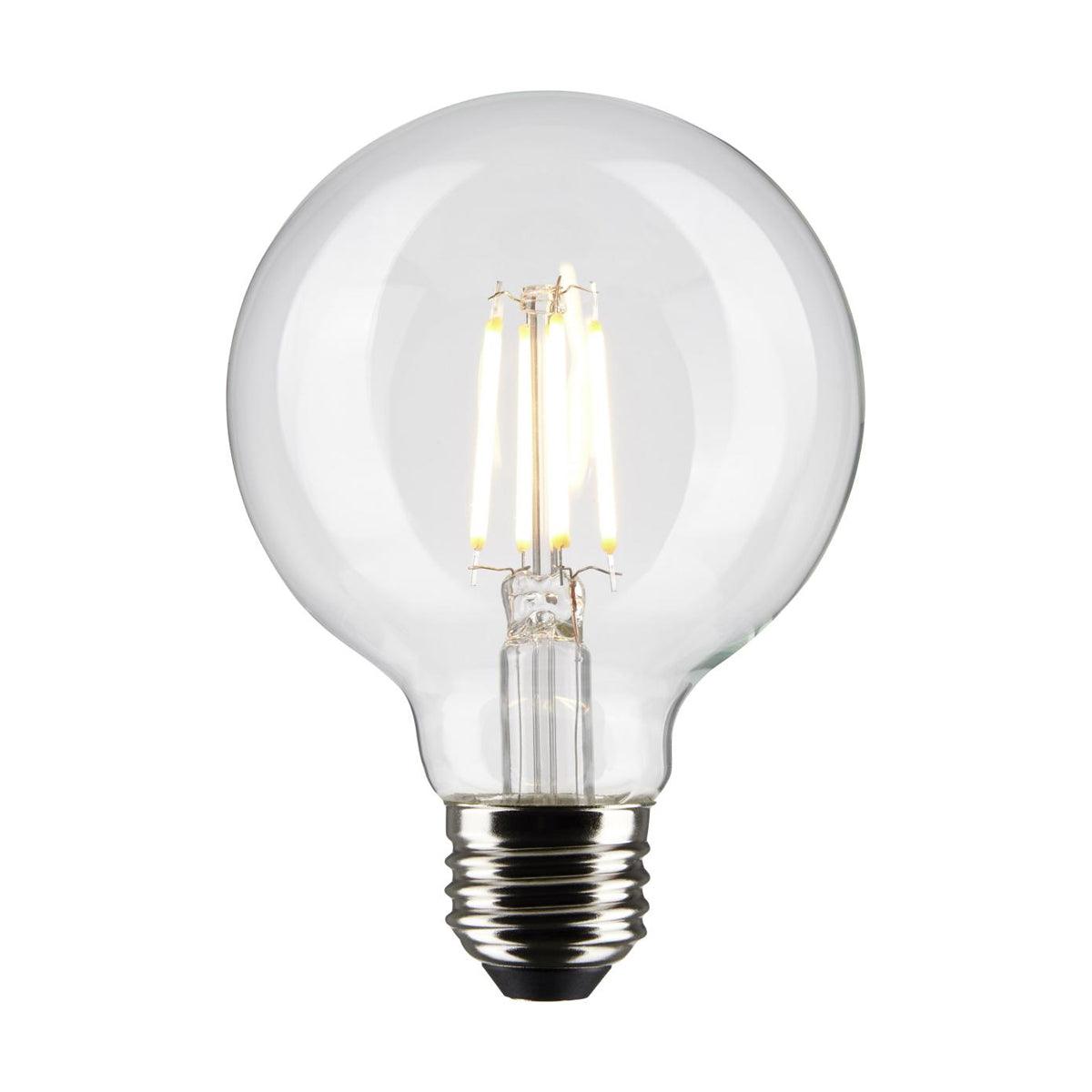 G25 Filament LED Globe Bulb, 5 Watt, 350 Lumens, 3000K, E26 Medium Base, Clear Finish, Pack Of 2 - Bees Lighting