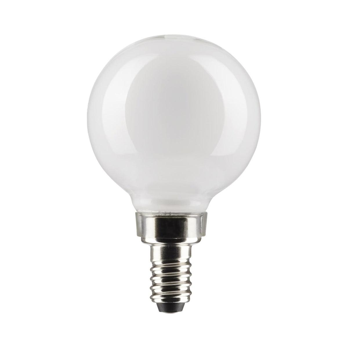 G16.5 LED Globe Bulb, 5 Watt, 350 Lumens, 2700K, E12 Candelabra Base, Frosted Finish, Pack Of 2 - Bees Lighting