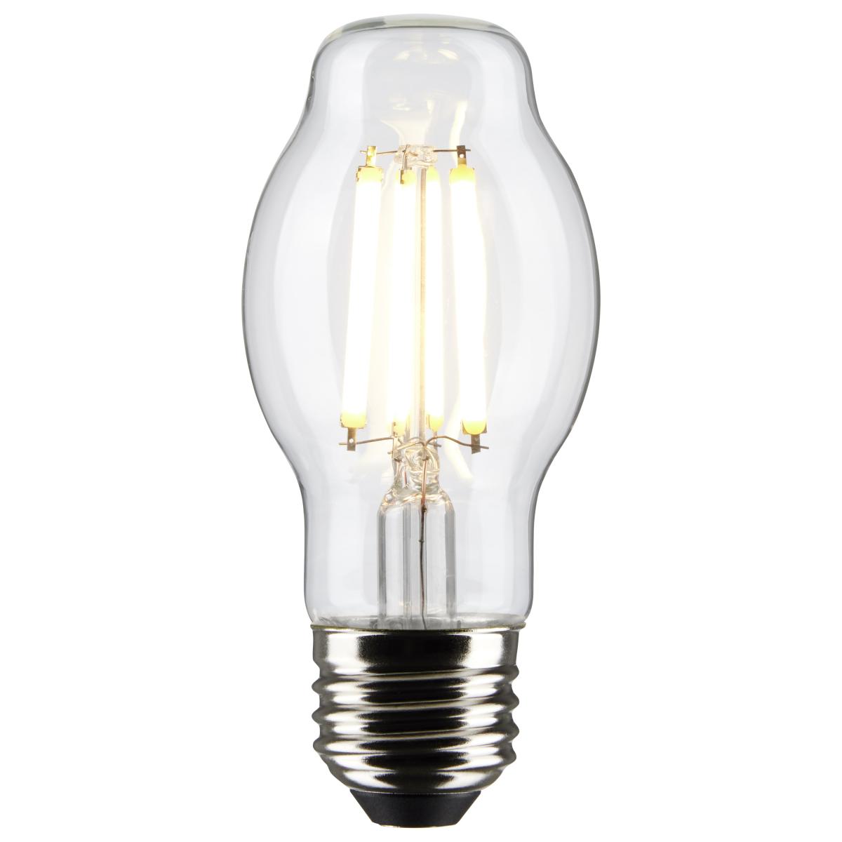 BT15 Filament LED Bulb, 8 Watts, 800lm, 60W Equal, 2700K, E26 Medium Base, Clear, Pack of 2 - Bees Lighting