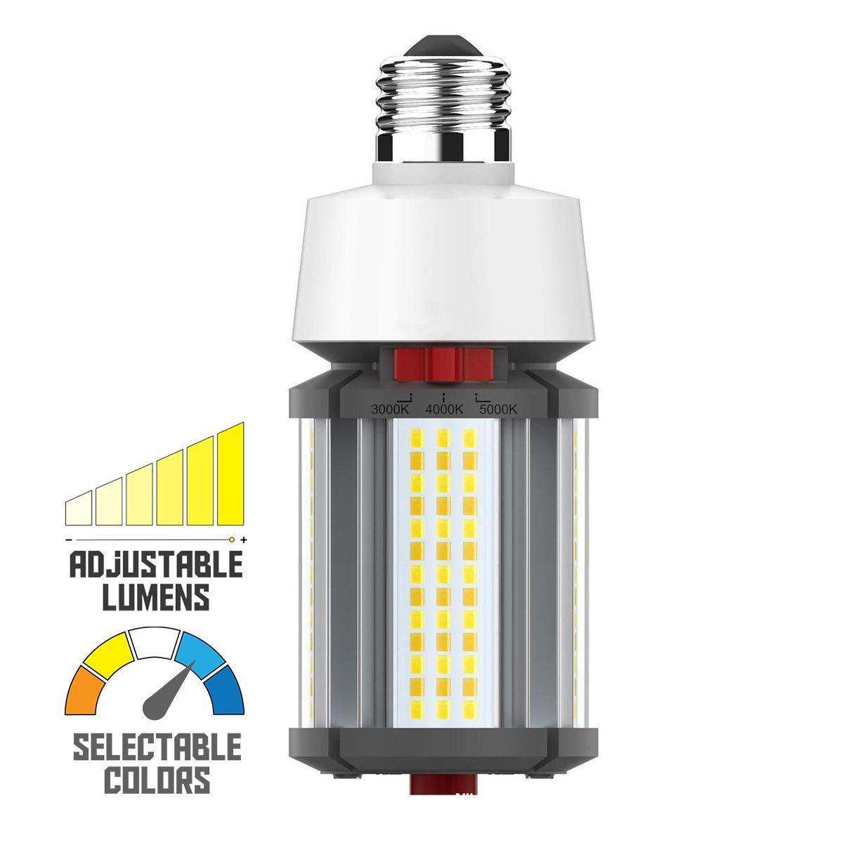 Hi-Pro Retrofit LED Corn Bulb, 18W, 2520 Lumens, Selectable CCT, 30K/40K/50K, E26 Base, 120-277V - Bees Lighting