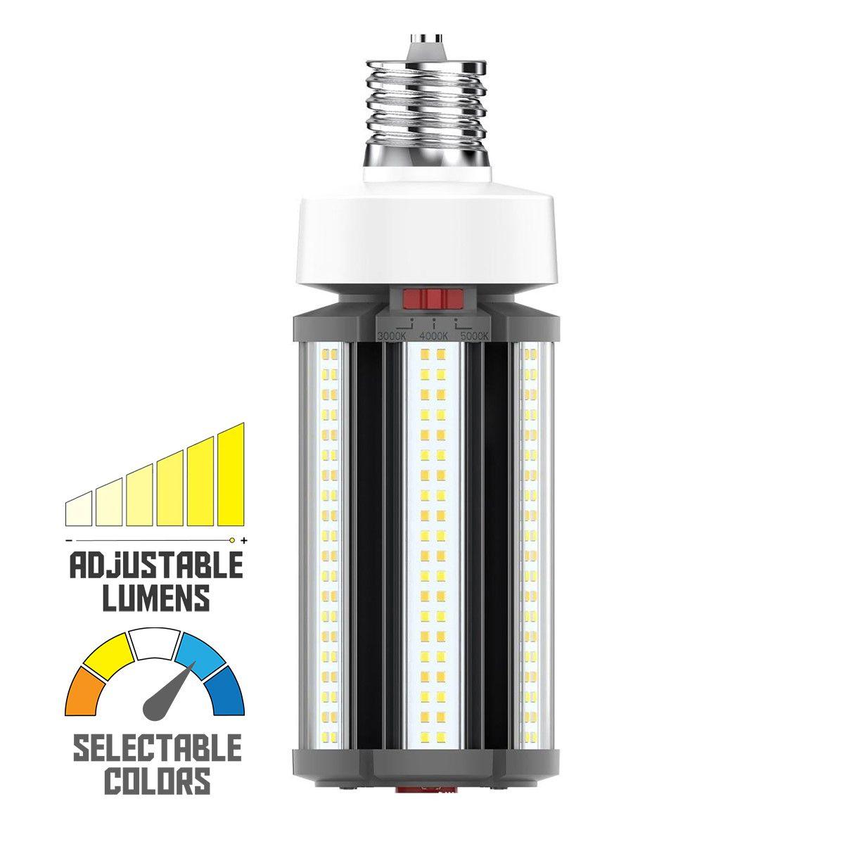 Hi-Pro Retrofit LED Corn Bulb, 63W, 8820 Lumens, Selectable CCT, 30K/40K/50K, EX39 Mogul Extended Base, 120-277V - Bees Lighting