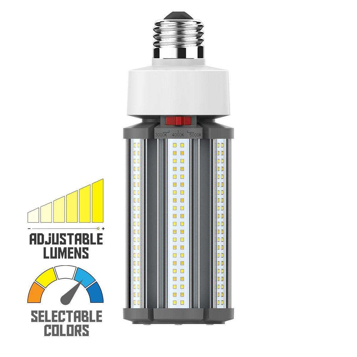 Retrofit LED Corn Bulb, 45W, 6300 Lumens, Selectable CCT, 30K/40K/50K, E26 Base, 480V - Bees Lighting