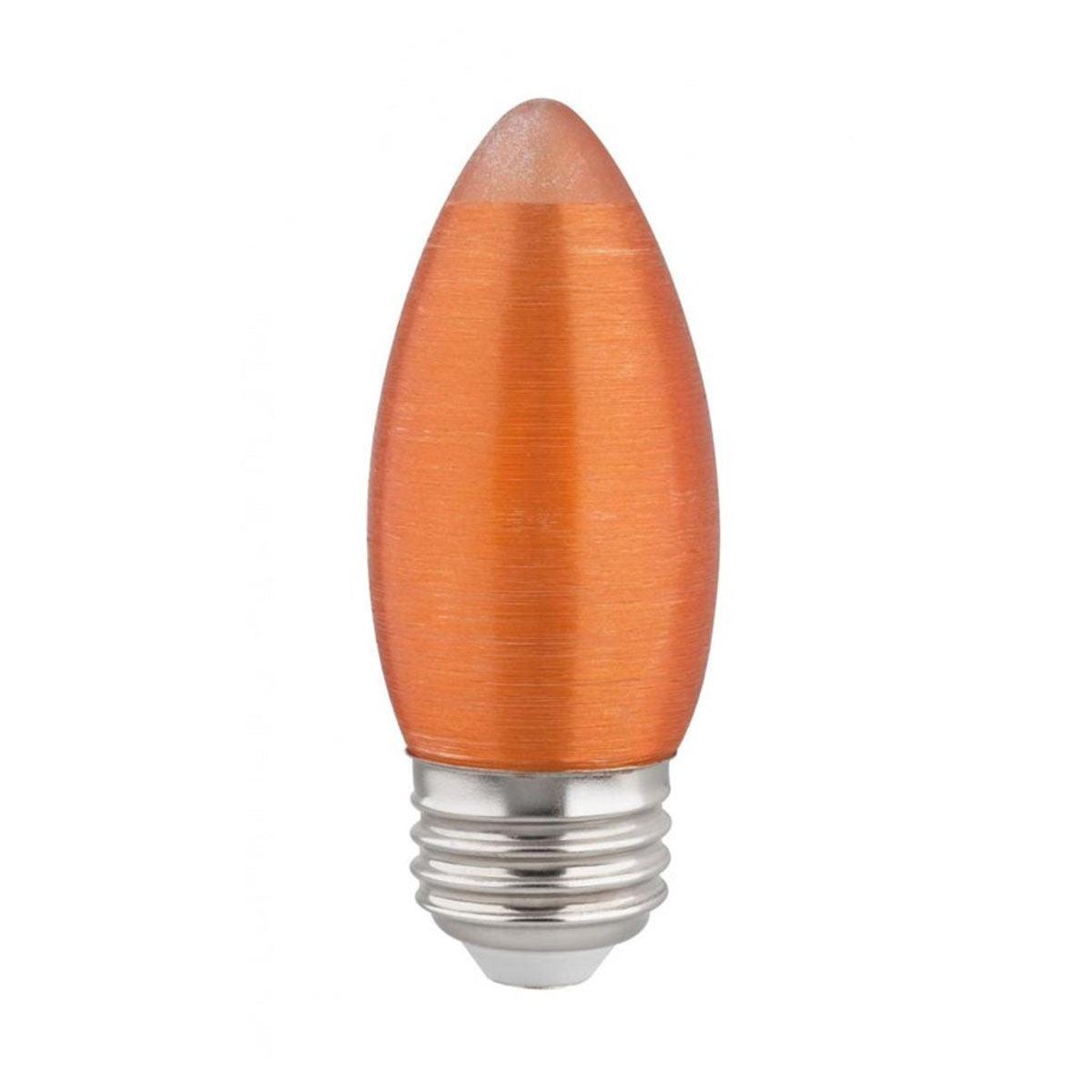 C11 Candle Filament LED Bulb, 2 Watt, 100 Lumens, 2100K, E26 Medium Base, Amber Finish - Bees Lighting