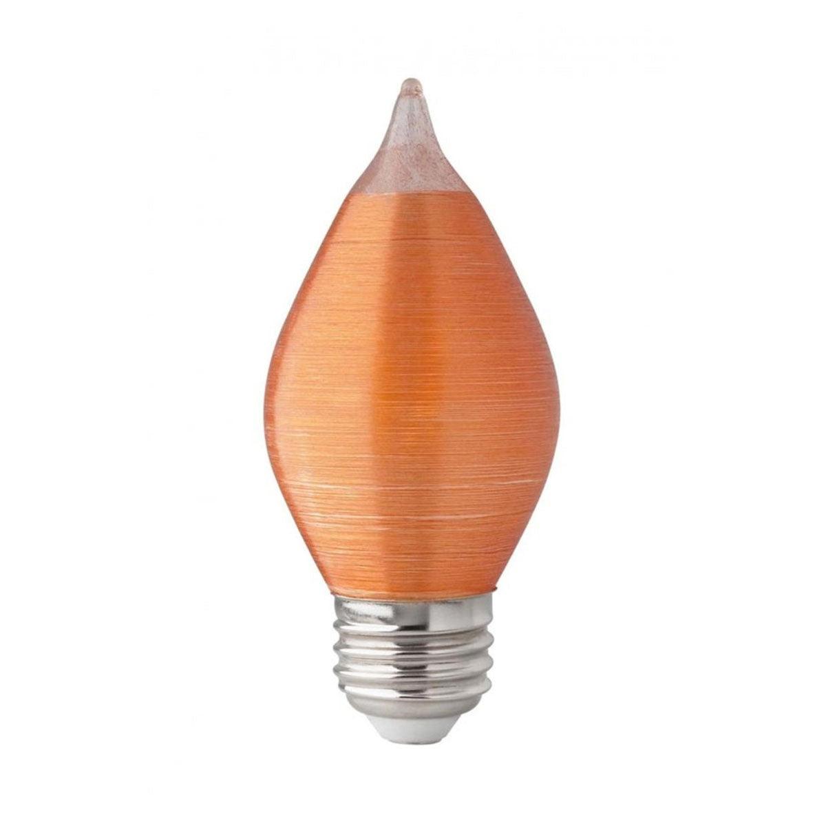C15 Candle Filament LED Bulb, 40W Equivalent,4 Watt, 240 Lumens, 2100K, E26 Medium Base, Amber Finish - Bees Lighting