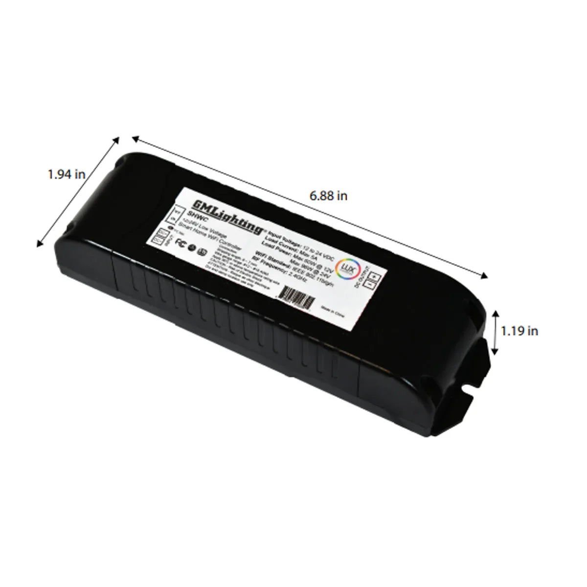 LUXcontrol LED Smart WiFi Controller, 2-Channel / 3-Wire, CCT 12V/24V Low Voltage, 5A - Bees Lighting