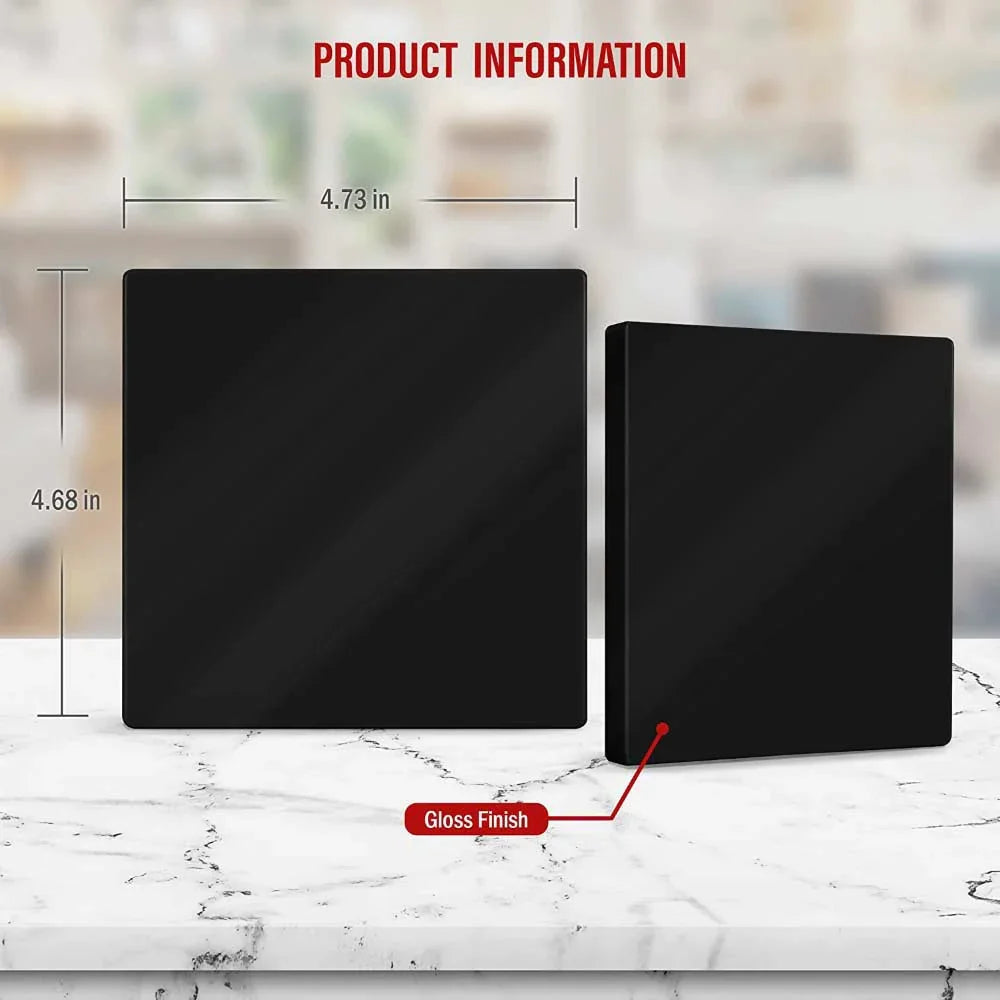 2-Gang Screwless Blank Wall Plate, Black - Bees Lighting