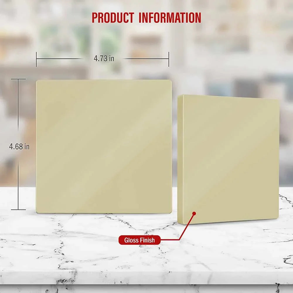 2-Gang Screwless Blank Wall Plate, Ivory - Bees Lighting