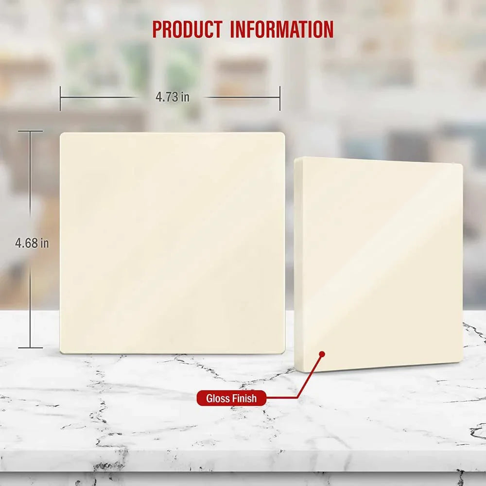 2-Gang Screwless Blank Wall Plate, Light Almond - Bees Lighting