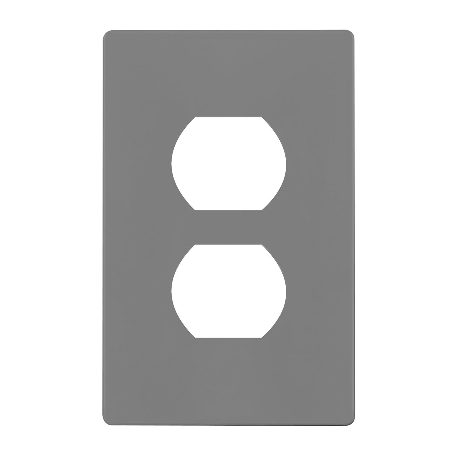 1-Gang Screwless Duplex Outlet Cover Plate, Gray - Bees Lighting