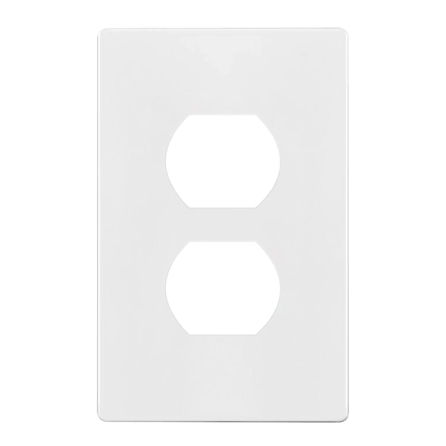 1-Gang Screwless Duplex Outlet Cover Plate, White - Bees Lighting