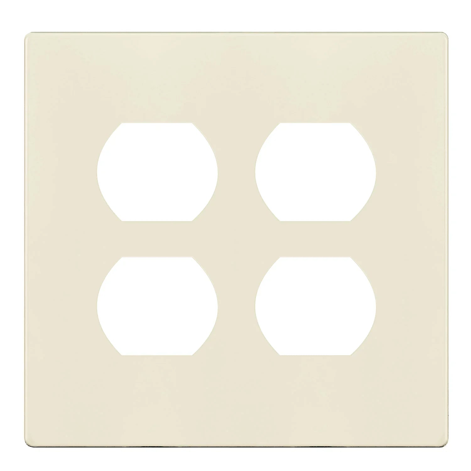 2-Gang Screwless Duplex Outlet Cover Plate, Light Almond - Bees Lighting