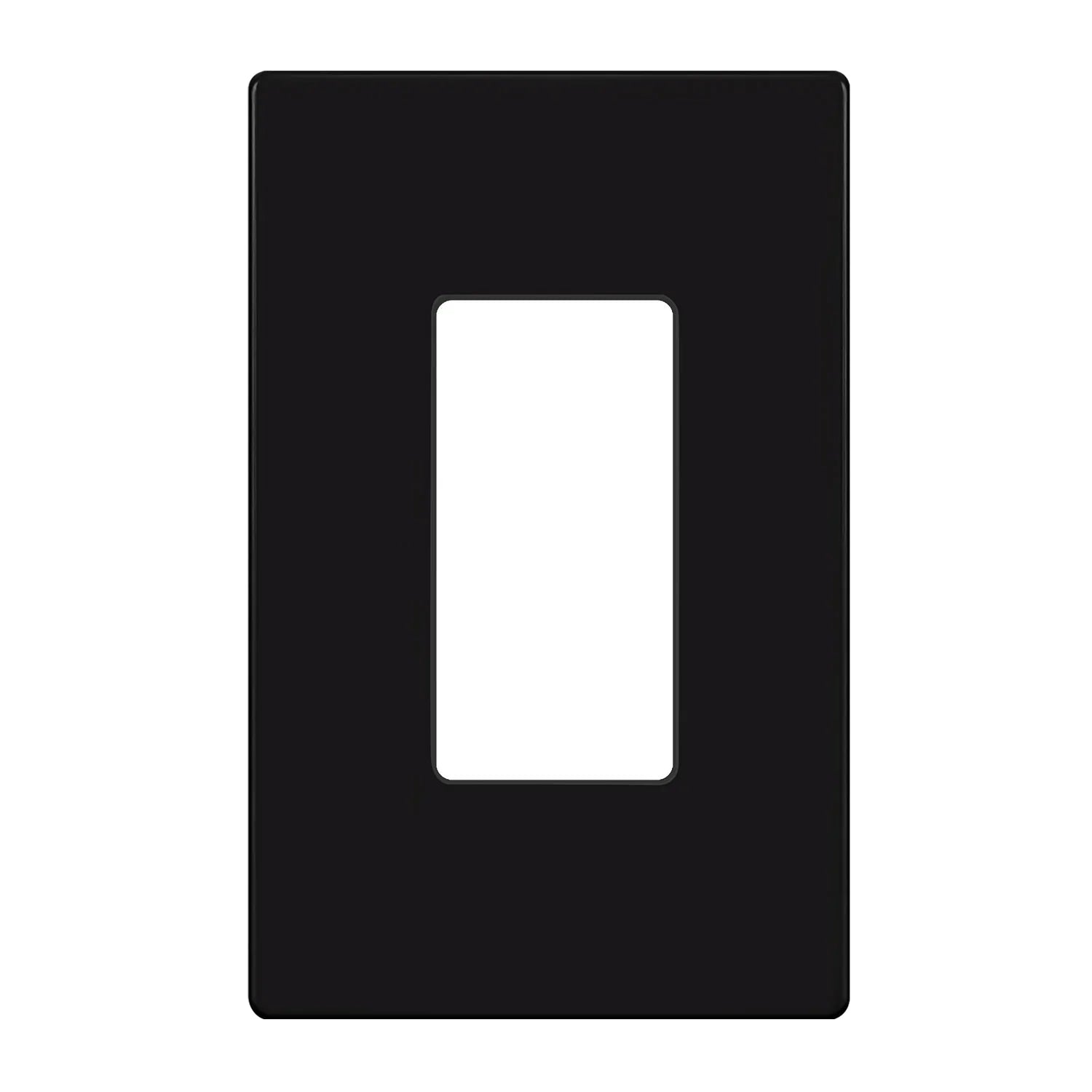 1-Gang Decorator Rocker Screwless Wall Plate, Black - Bees Lighting