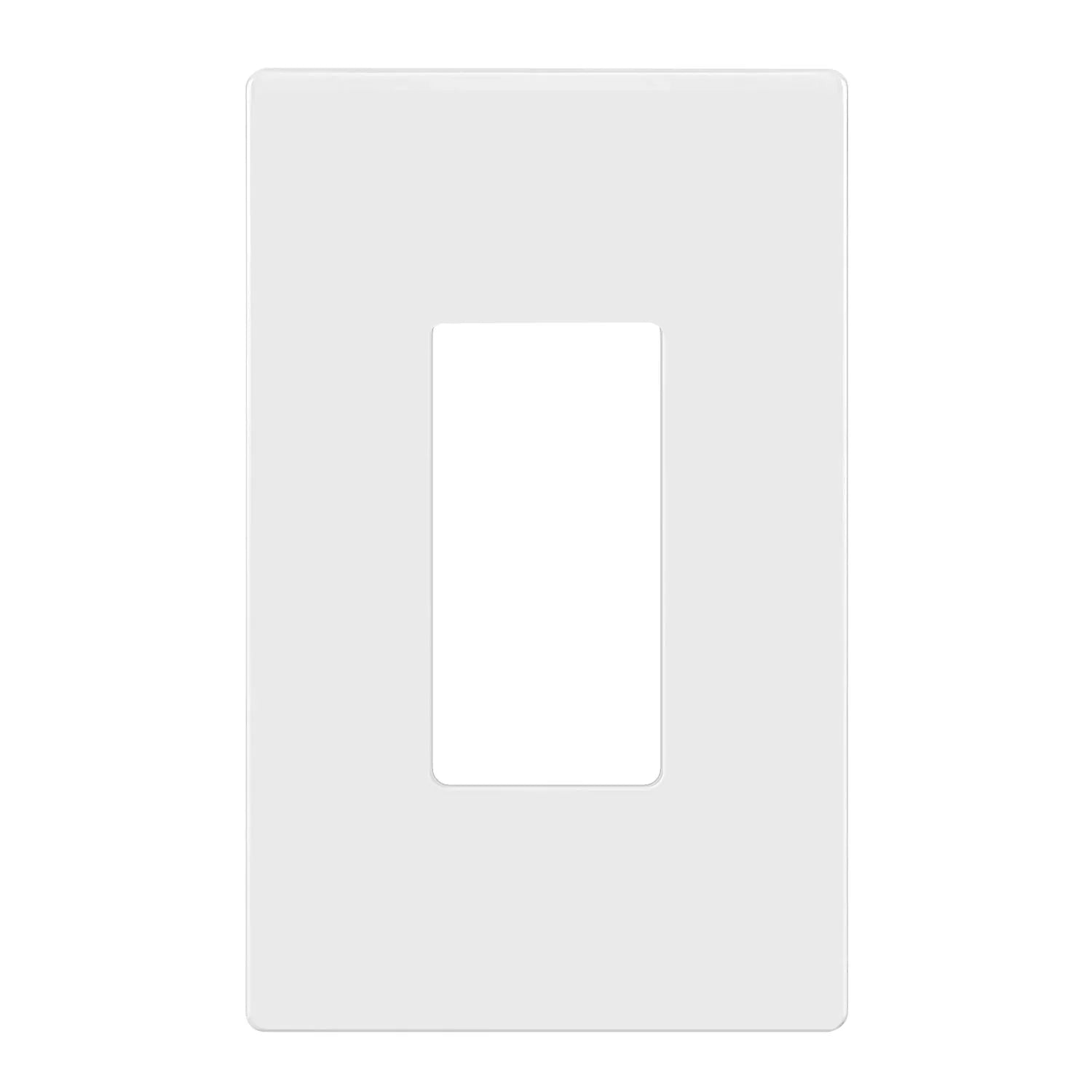 1-Gang Decorator Rocker Screwless Wall Plate, White - Bees Lighting