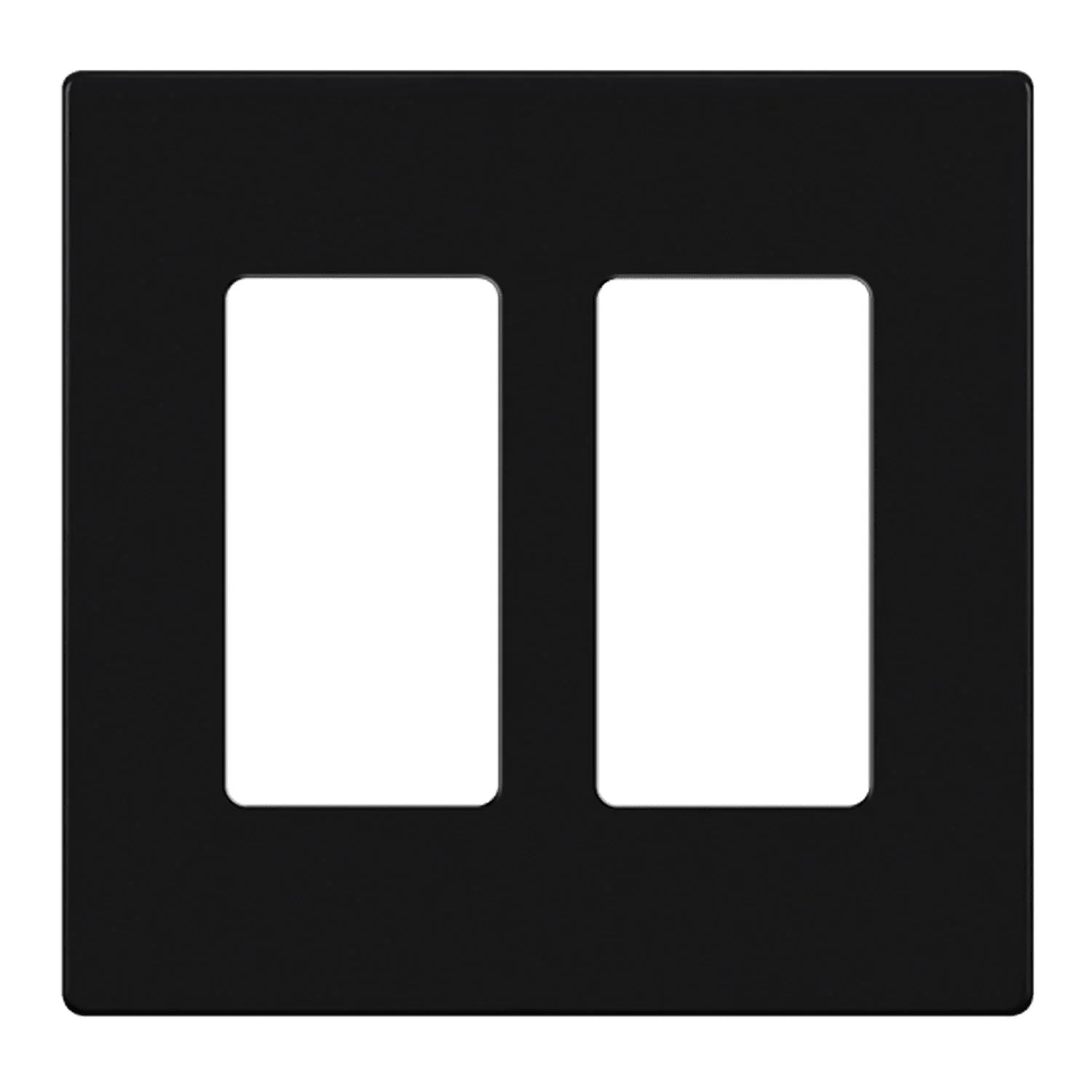 2-Gang Decorator Rocker Screwless Wall Plate, Black - Bees Lighting