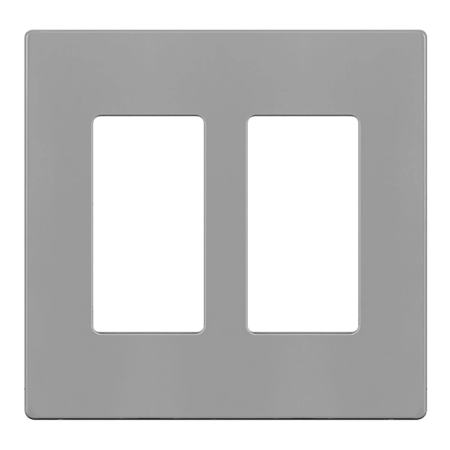 2-Gang Decorator Rocker Screwless Wall Plate, Gray - Bees Lighting