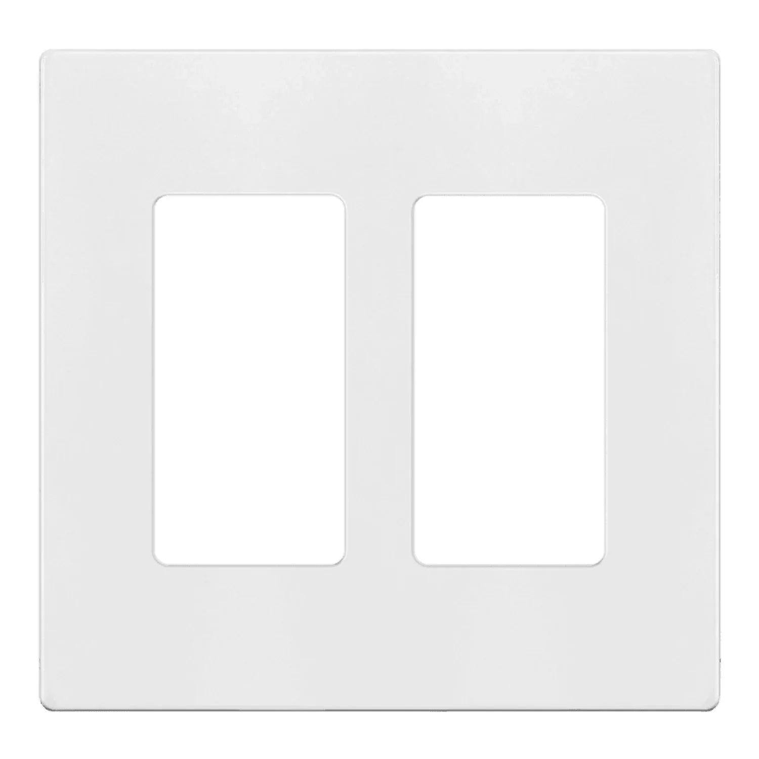 2-Gang Decorator Rocker Screwless Wall Plate, White - Bees Lighting