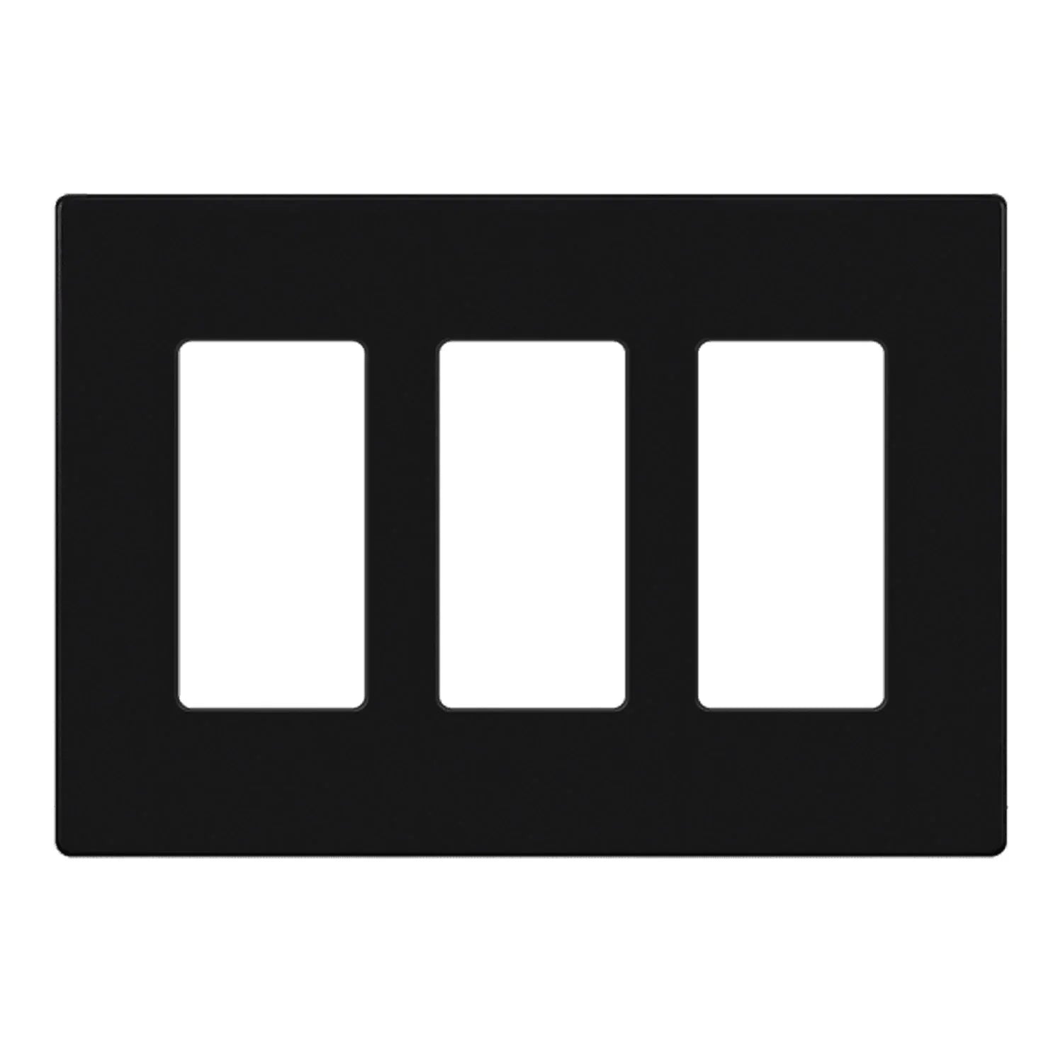 3-Gang Decorator Rocker Screwless Wall Plate, Black - Bees Lighting