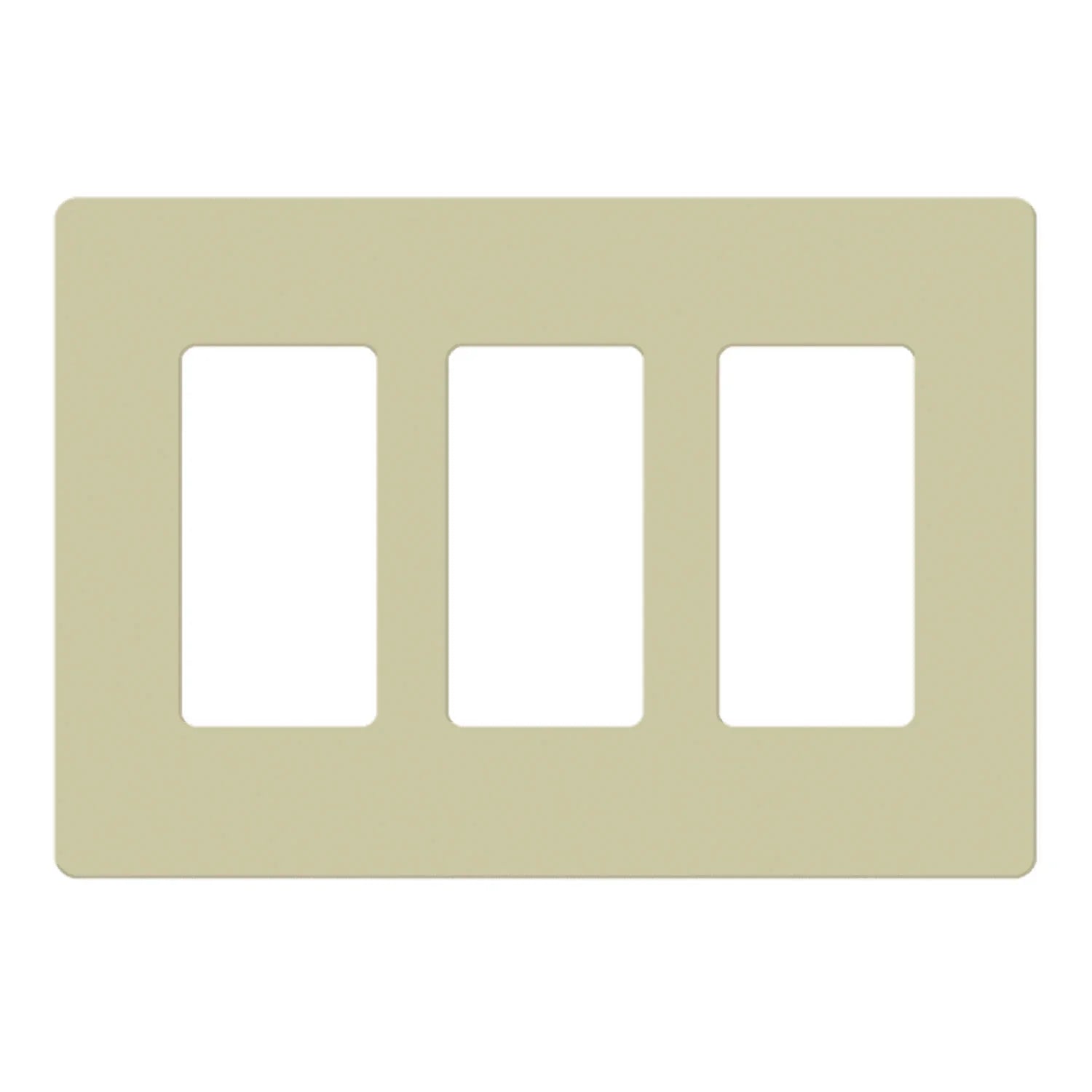 3-Gang Decorator Rocker Screwless Wall Plate, Ivory - Bees Lighting