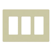 3-Gang Decorator Rocker Screwless Wall Plate, Ivory - Bees Lighting