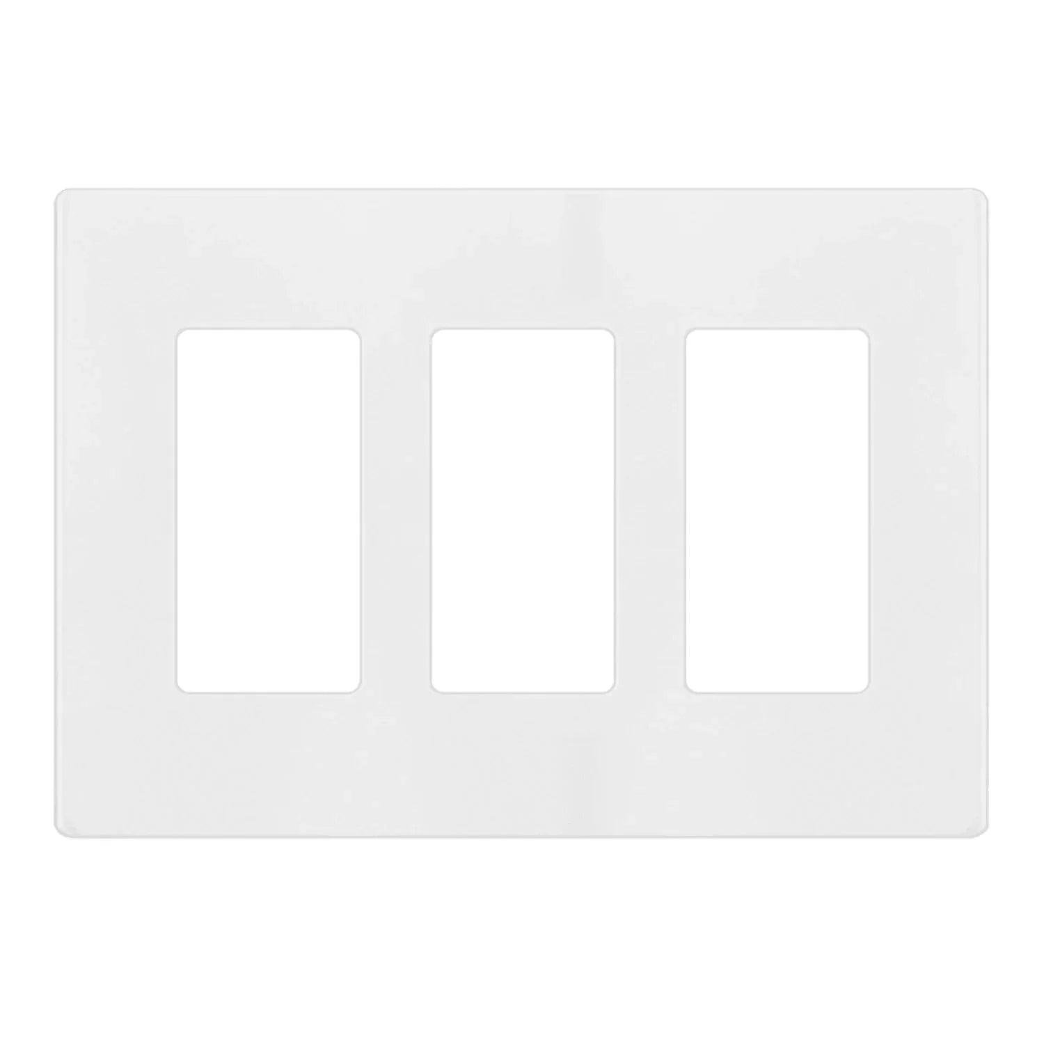 3-Gang Decorator Rocker Screwless Wall Plate, White - Bees Lighting