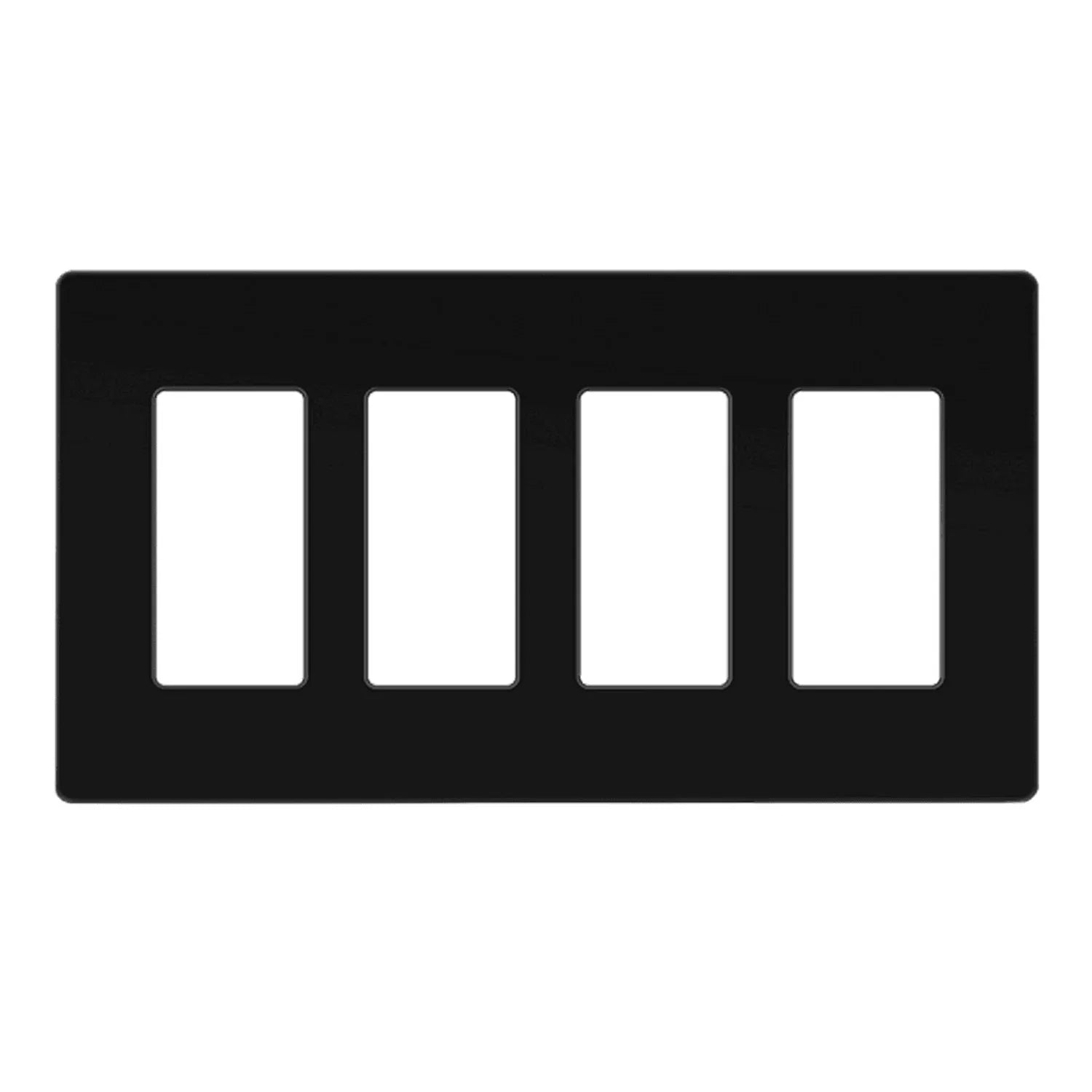 4-Gang Decorator Rocker Screwless Wall Plate, Black - Bees Lighting