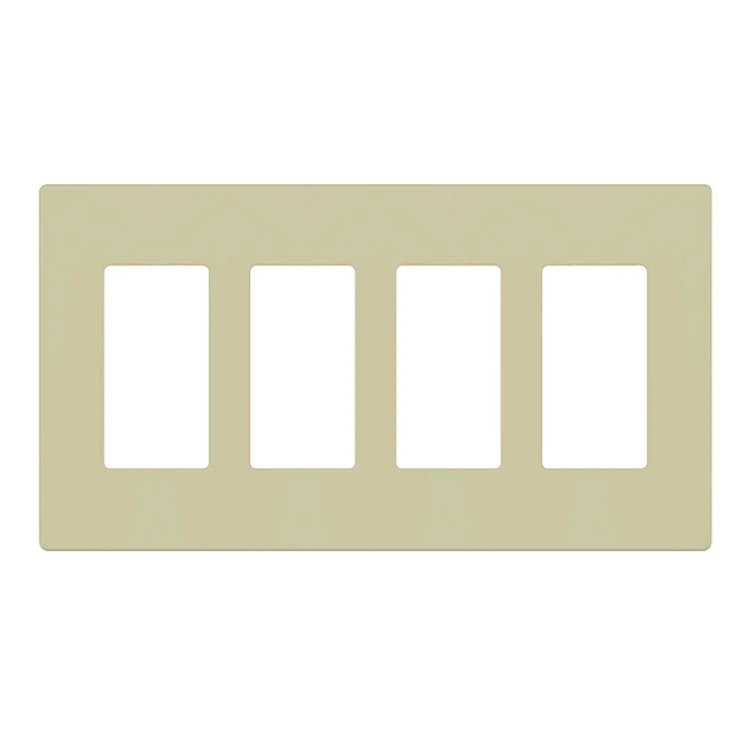 4-Gang Decorator Rocker Screwless Wall Plate, Ivory - Bees Lighting