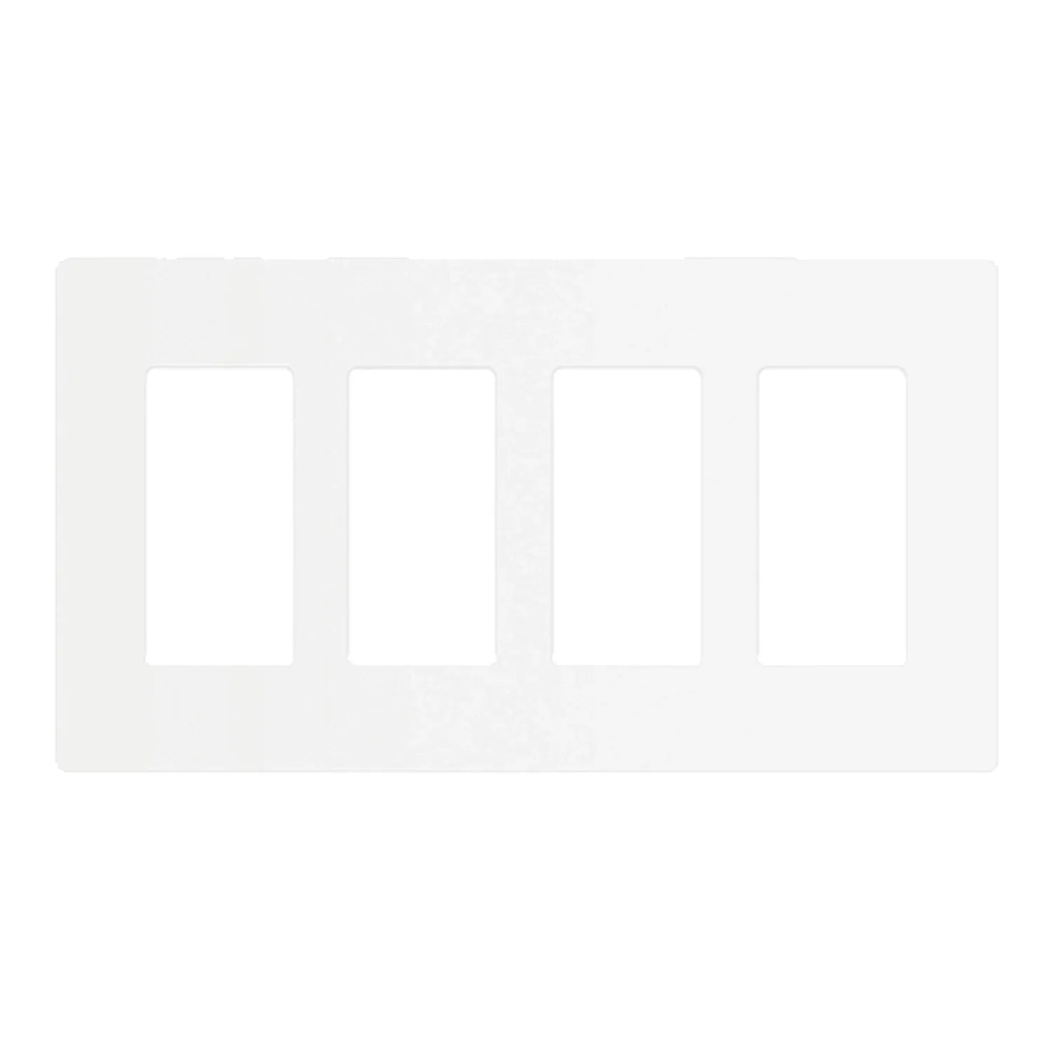 4-Gang Decorator Rocker Screwless Wall Plate, White - Bees Lighting