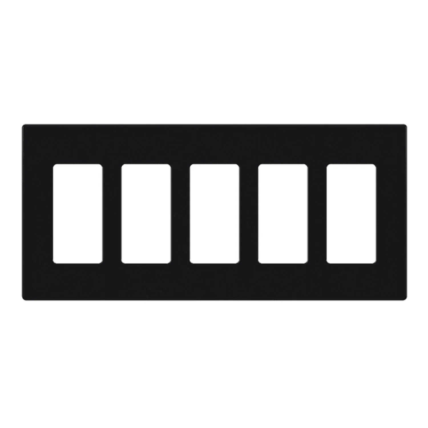 5-Gang Decorator Rocker Screwless Wall Plate, Black - Bees Lighting
