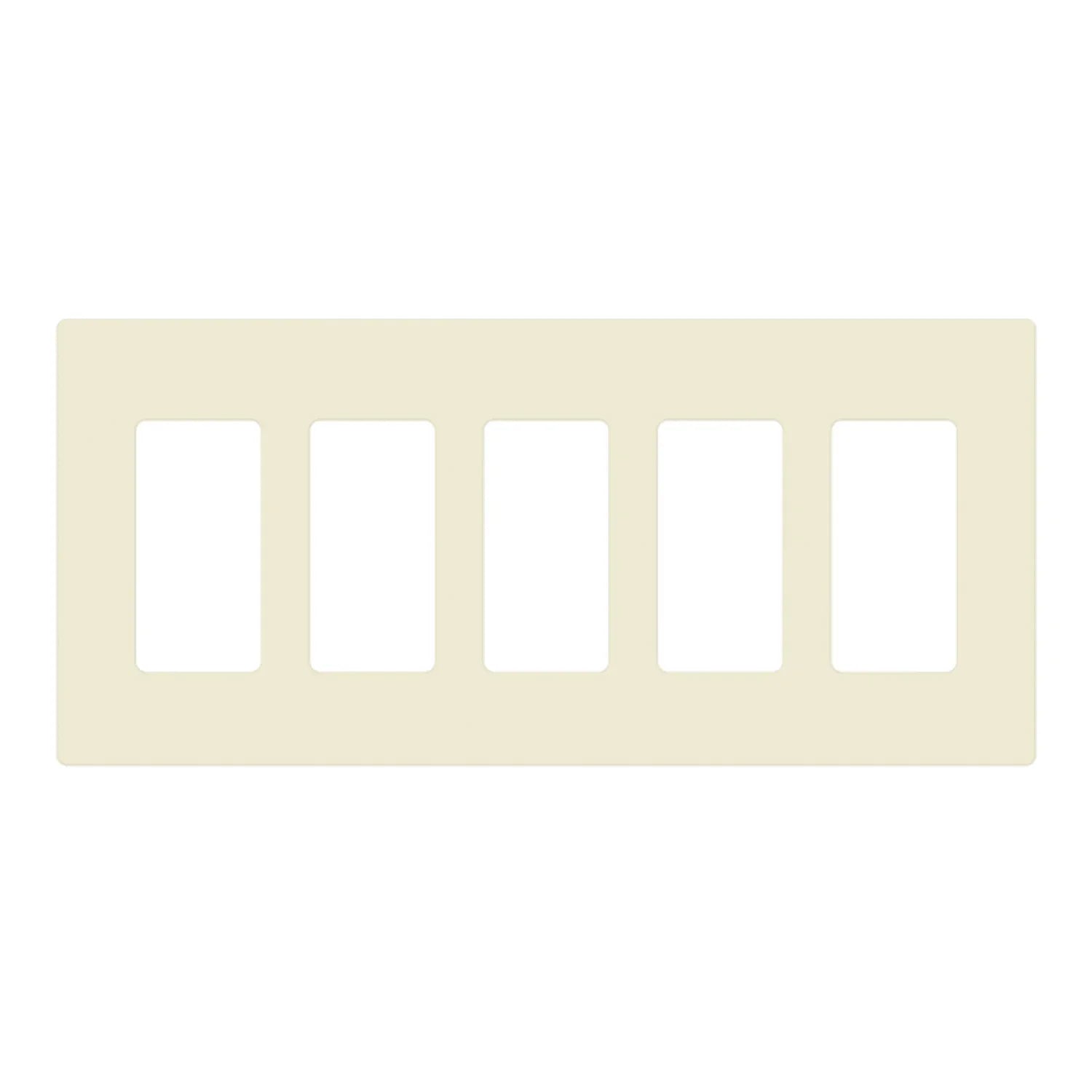 5-Gang Decorator Rocker Screwless Wall Plate, Light Almond - Bees Lighting