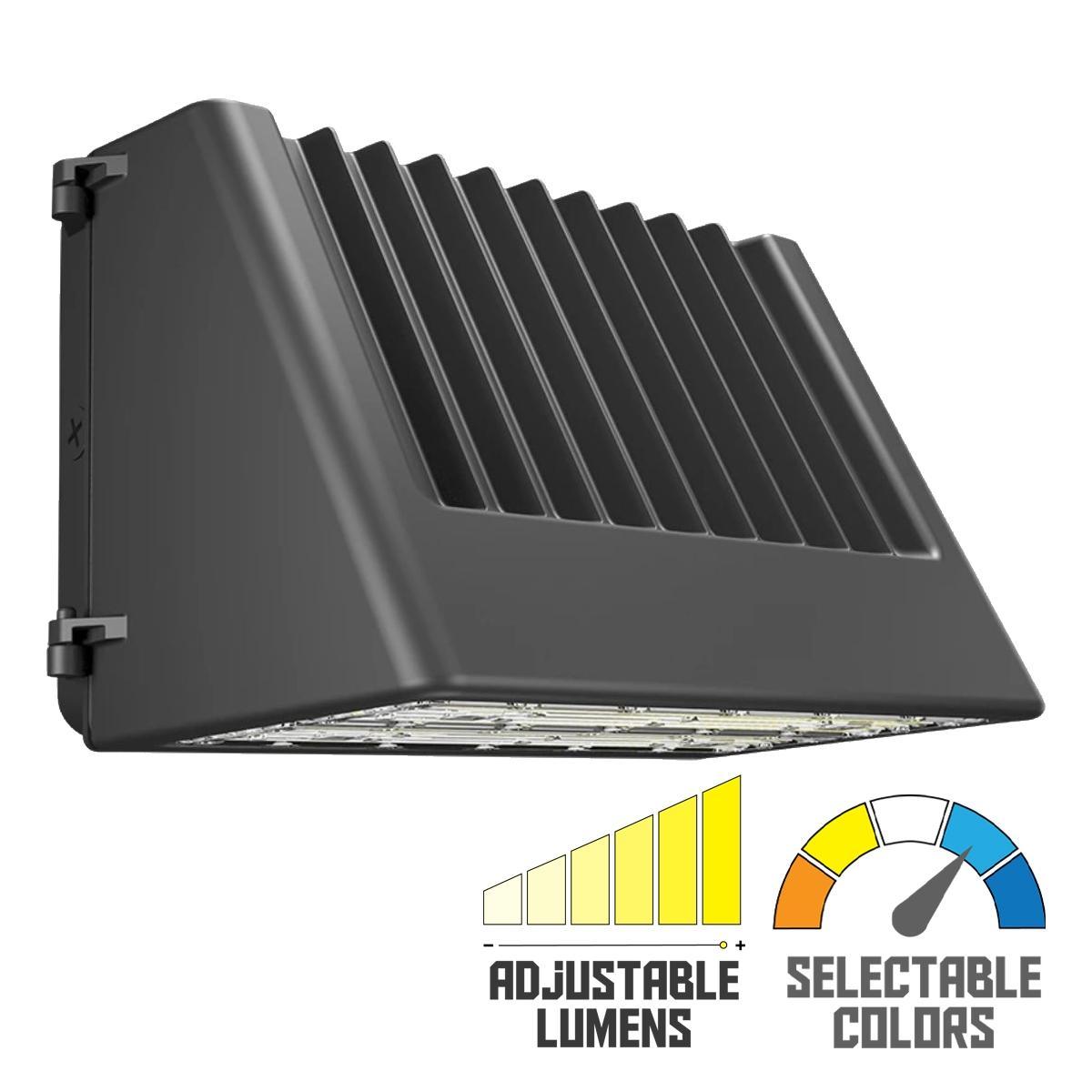 LED Cutoff Wall Pack With Photocell 100 Watts Adjustable 14,980 Lumens 30K/40K/50K 120-277V - Bees Lighting