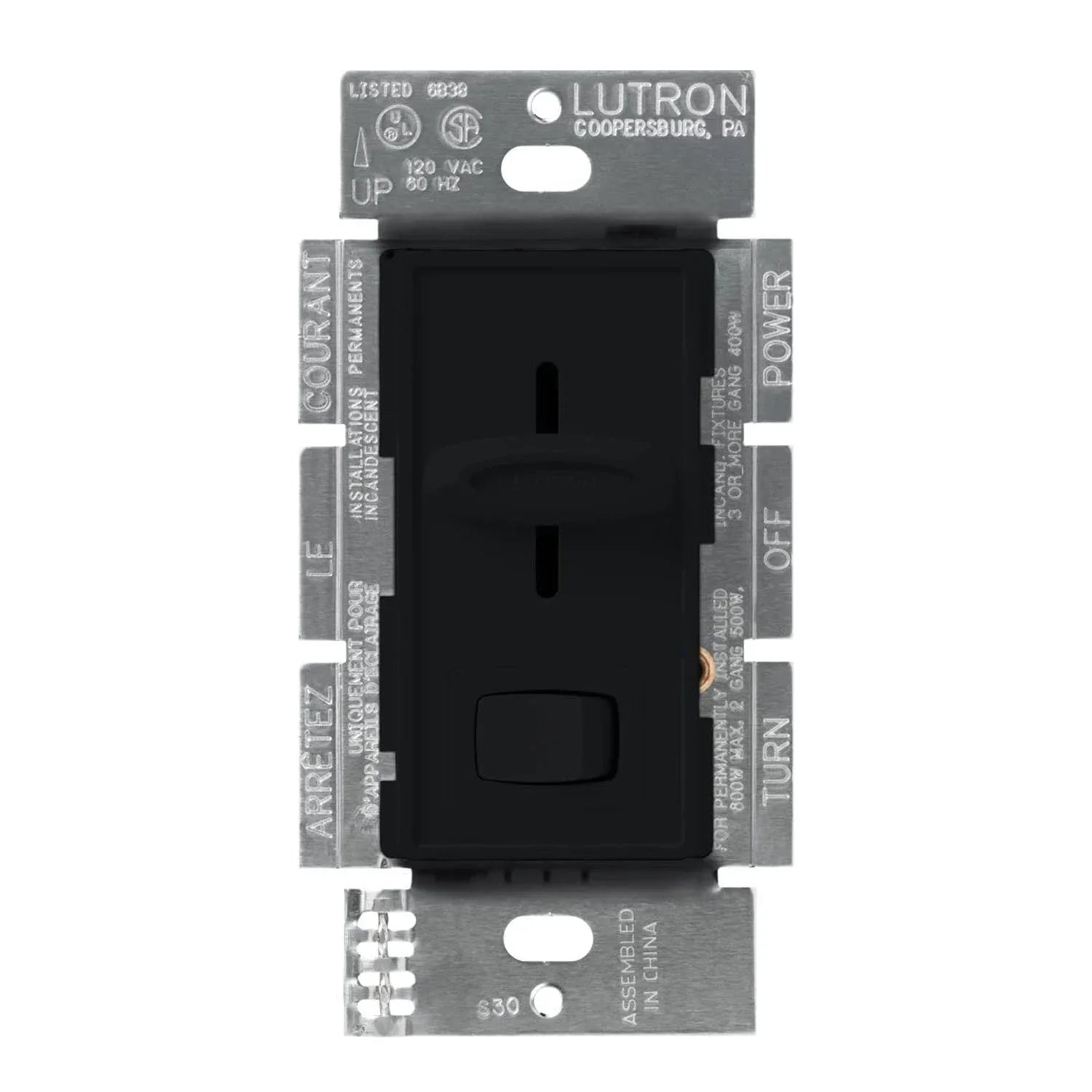 Skylark Single Pole LED/MLV Dimmer Switch, 450-Watt/600VA, Black - Bees Lighting