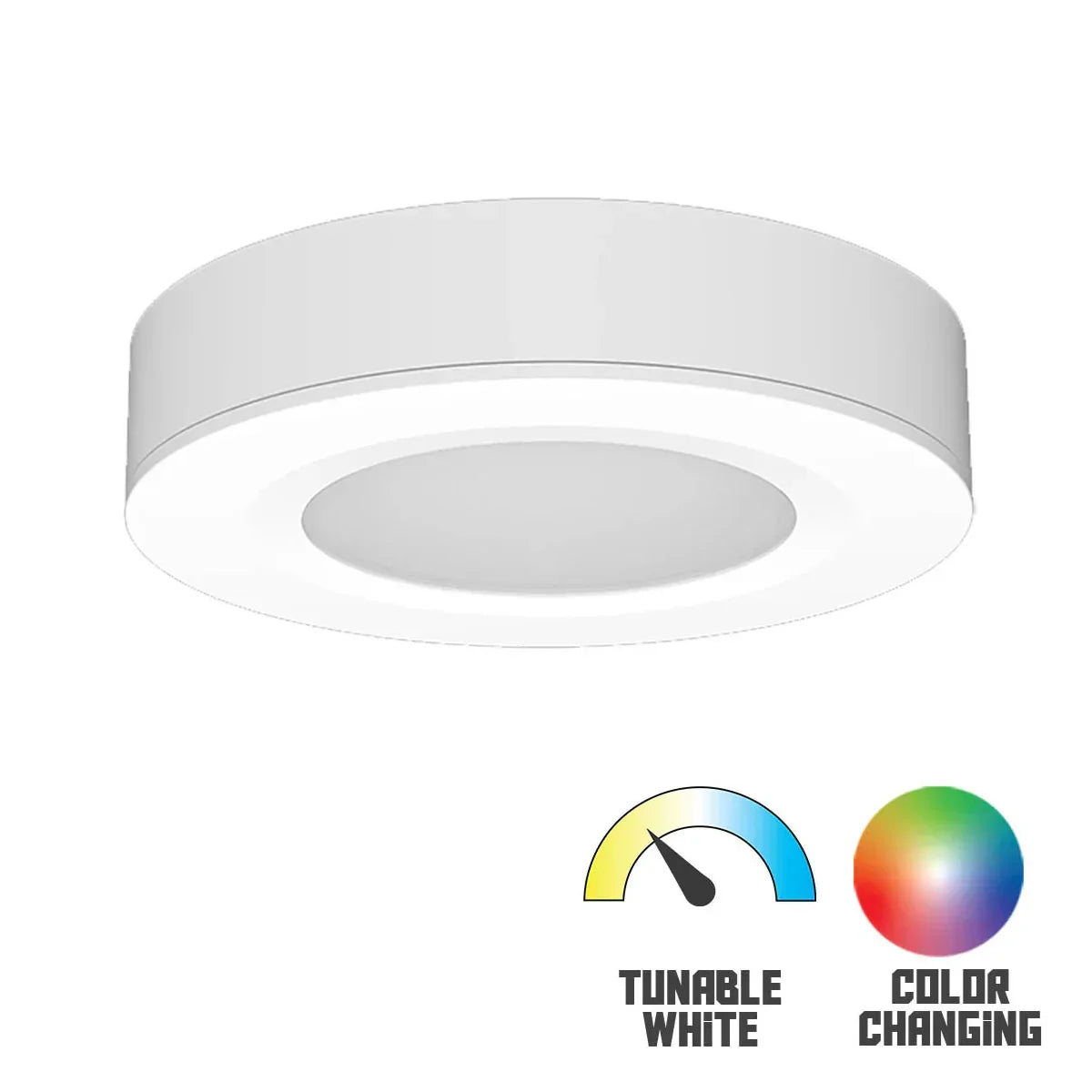 Spektrum+ RGB+TW Puck, 105Lm, Surface/Recess, 24V DC - Bees Lighting