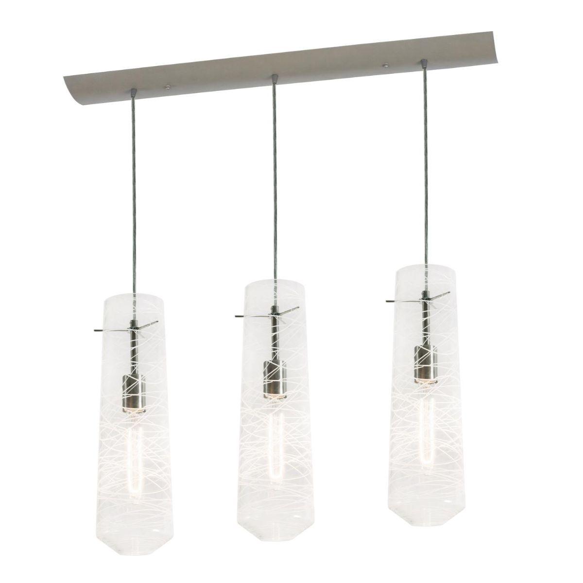 Spun 41 in. 3 Lights Pendant Light Satin Nickel Finish Clear Shade - Bees Lighting