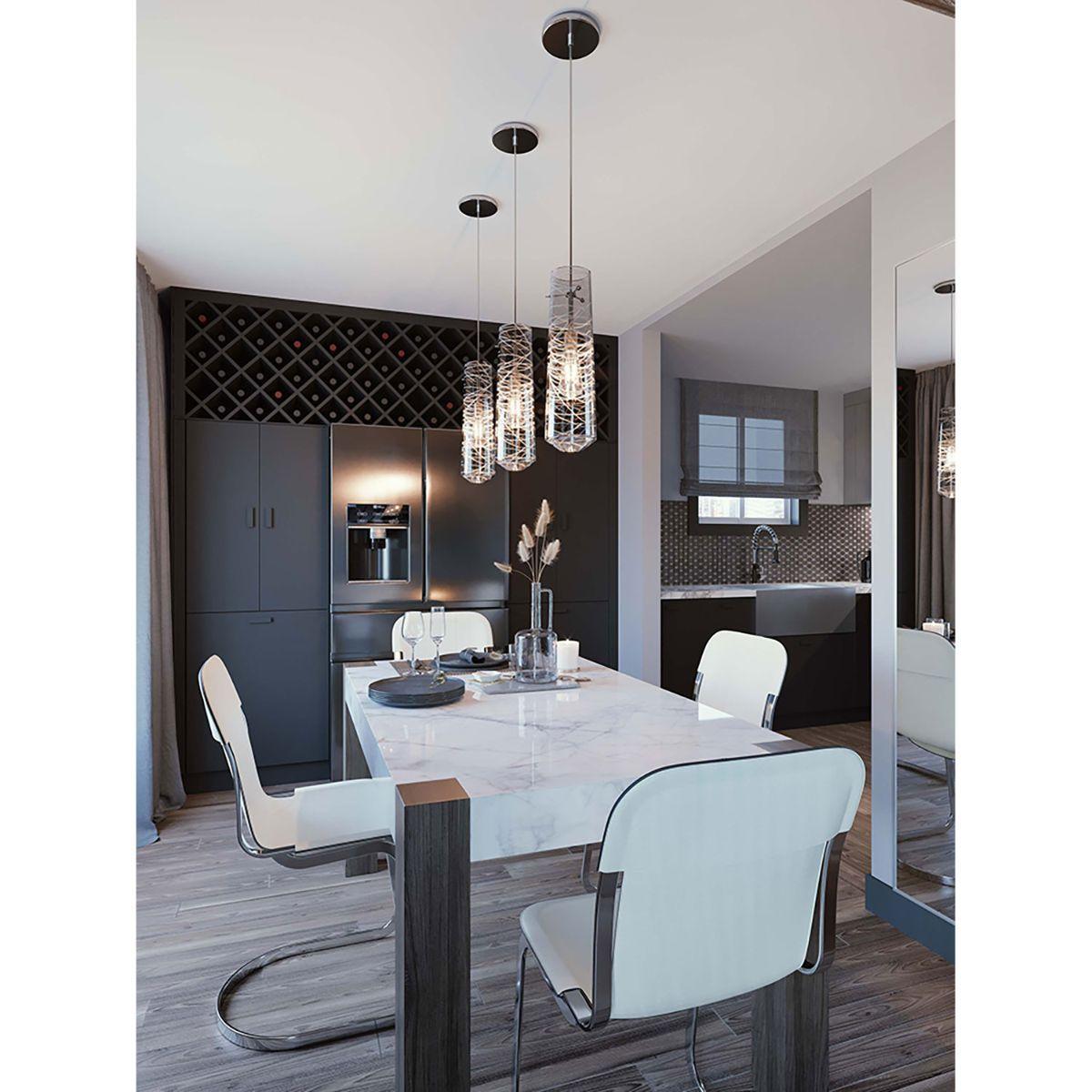 Spun 5 in. Pendant Light Satin Nickel Finish Clear Shade - Bees Lighting