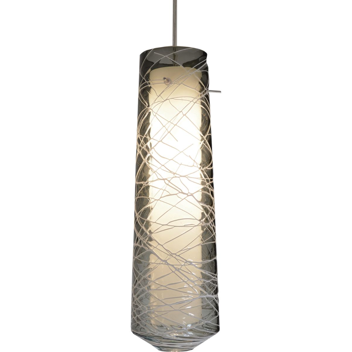 Spun 5 in. LED Pendant Light 3000K Satin Nickel Finish, 120V Smoke Shade - Bees Lighting