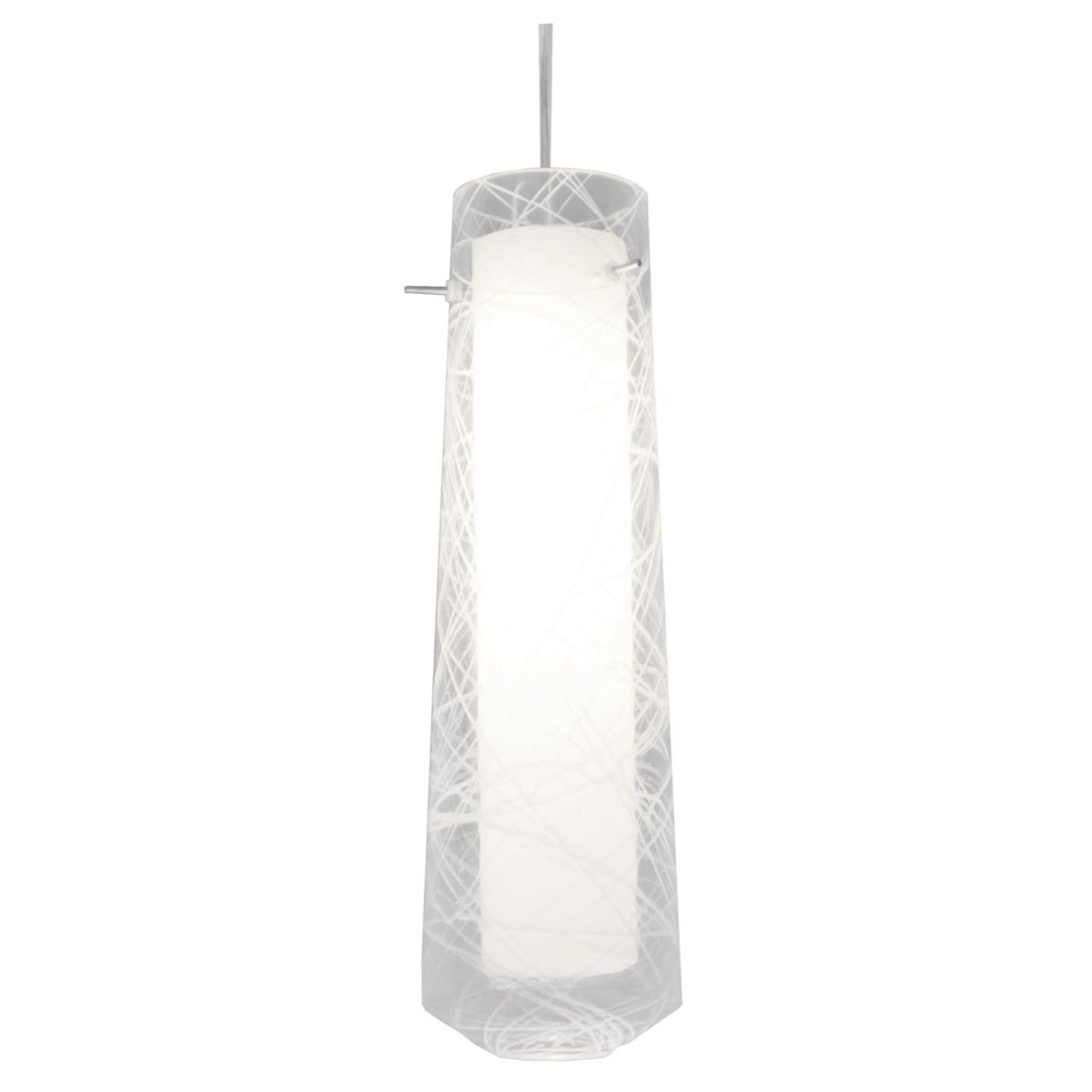 Spun 5 in. LED Pendant Light 4000K Satin Nickel Finish, 120V Clear Shade - Bees Lighting