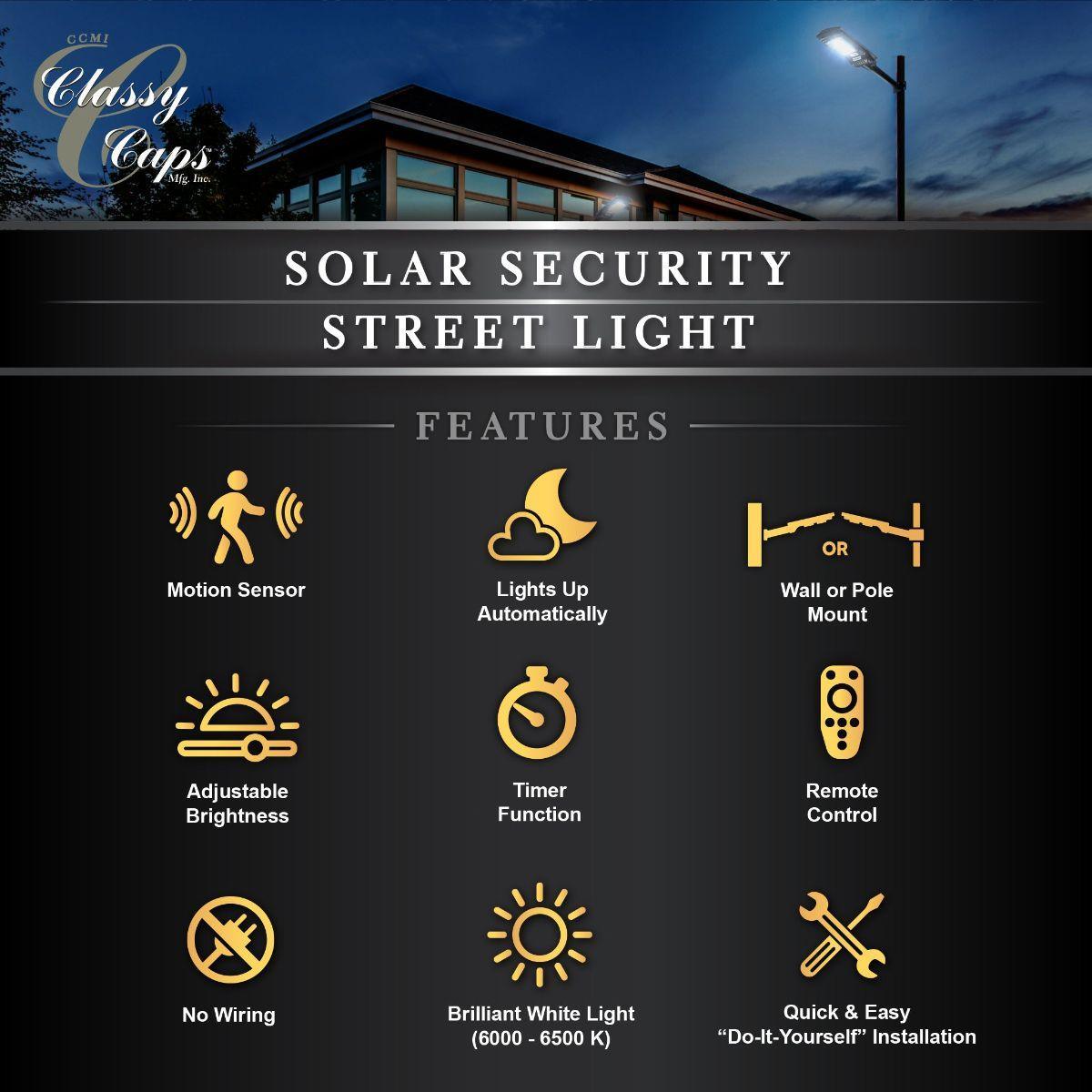 LED Street Light With Photocell 500 Lumens 6000K Wall Mount Solar - Bees Lighting